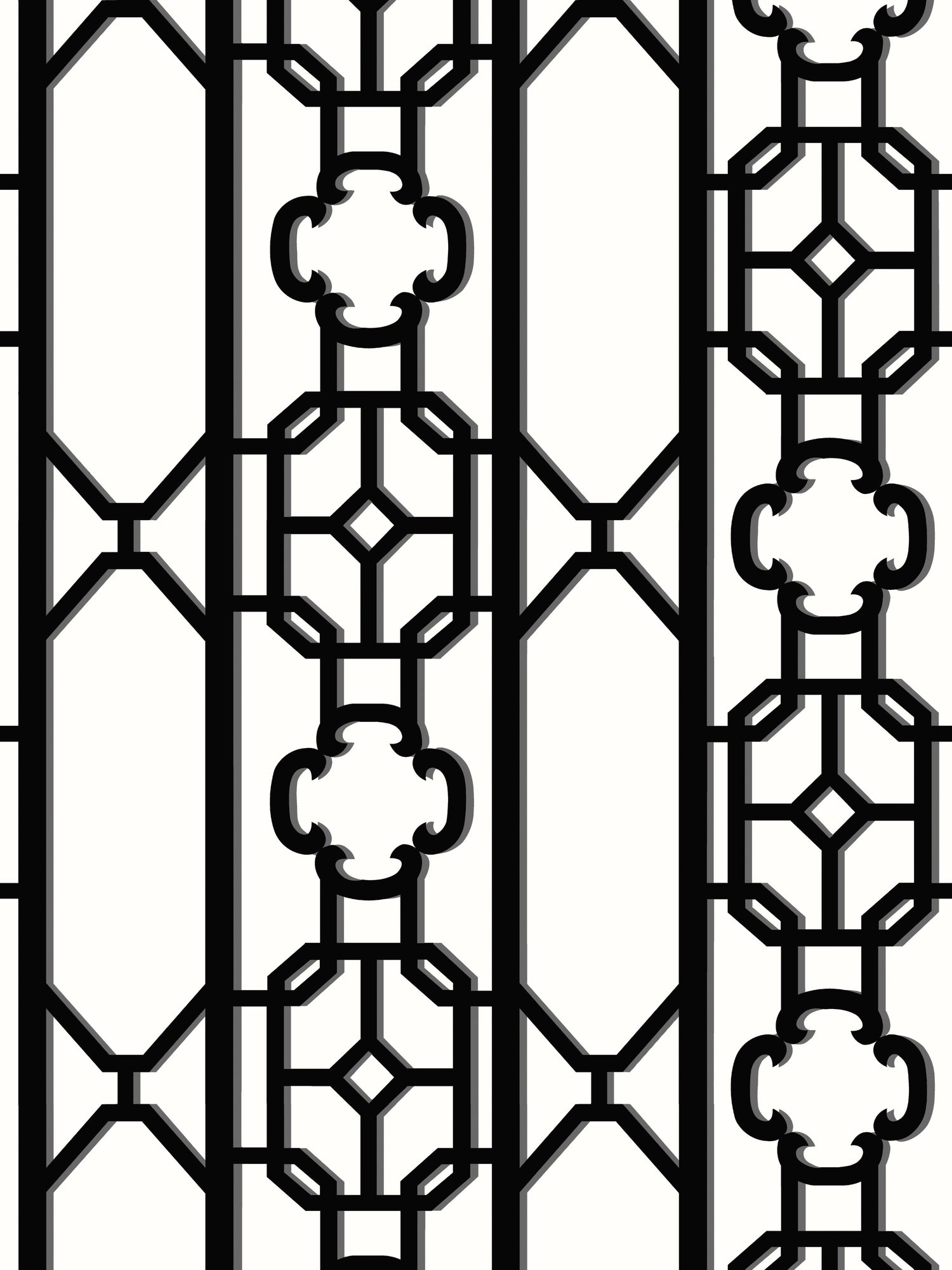Joanna Fret wallpaper in onyx color - pattern number SC 0007WP88582D - by Scalamandre in the  collection