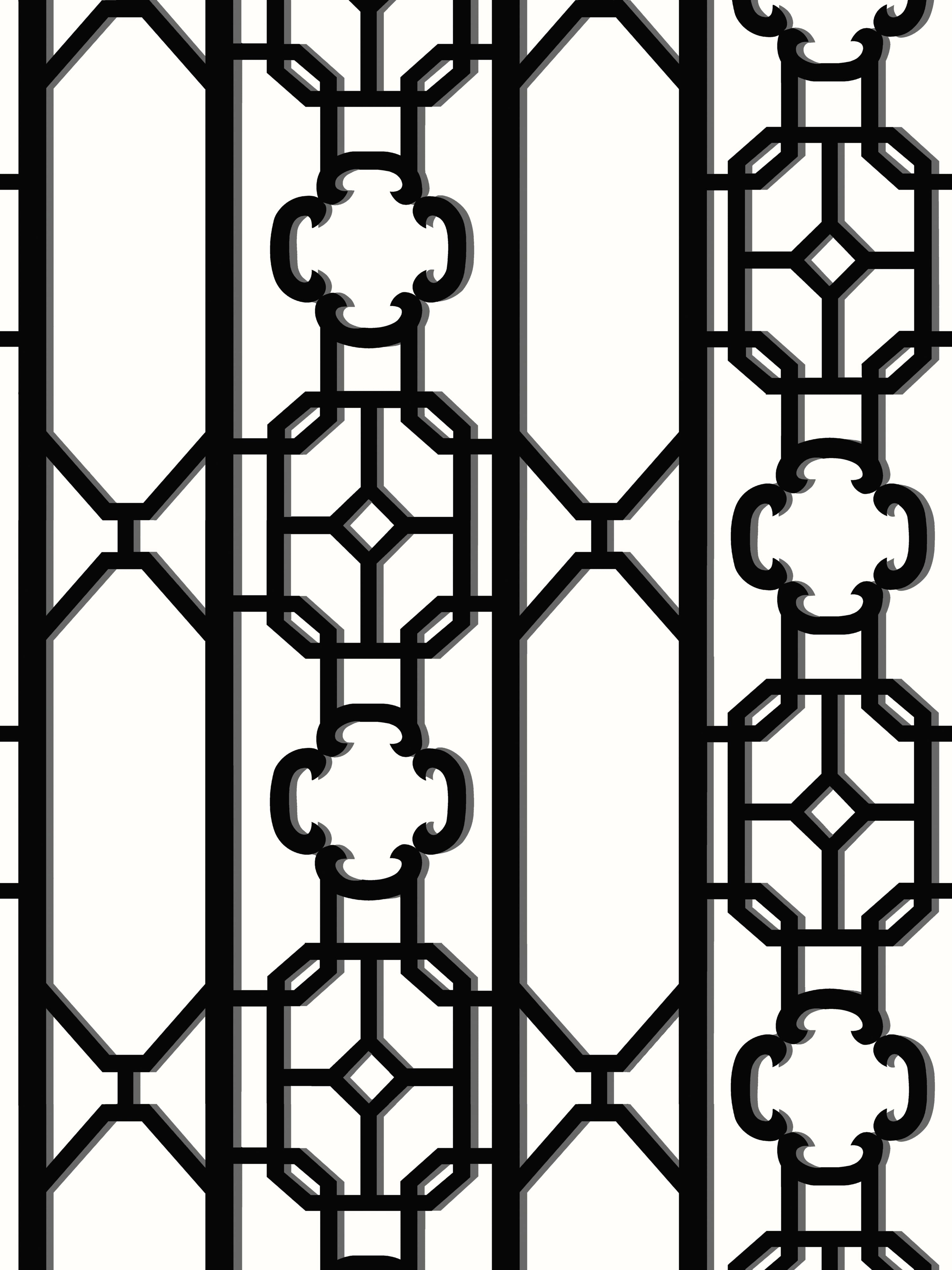 Joanna Fret wallpaper in onyx color - pattern number SC 0007WP88582D - by Scalamandre in the  collection