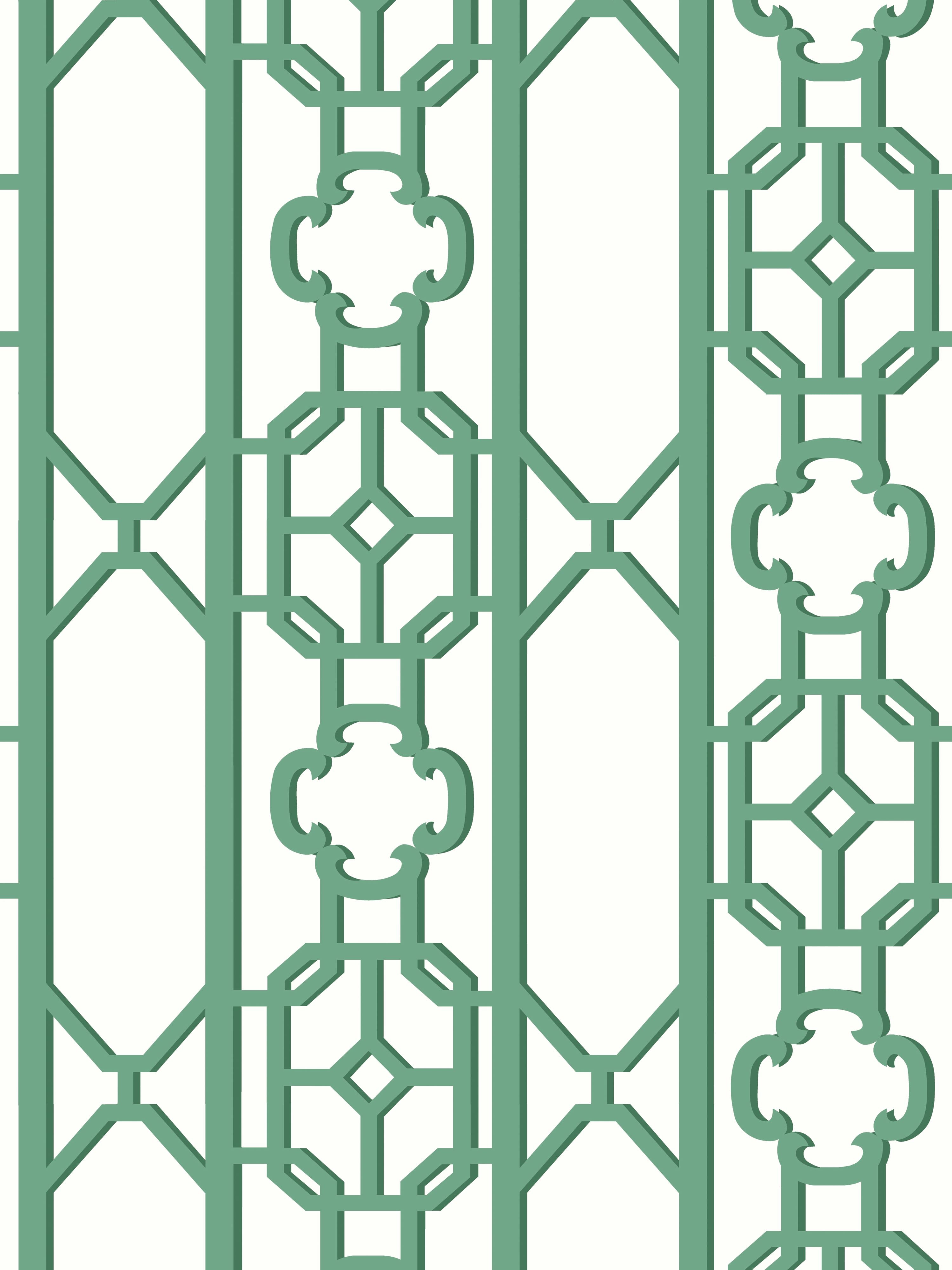 Joanna Fret wallpaper in gazebo green color - pattern number SC 0008WP88582D - by Scalamandre in the  collection