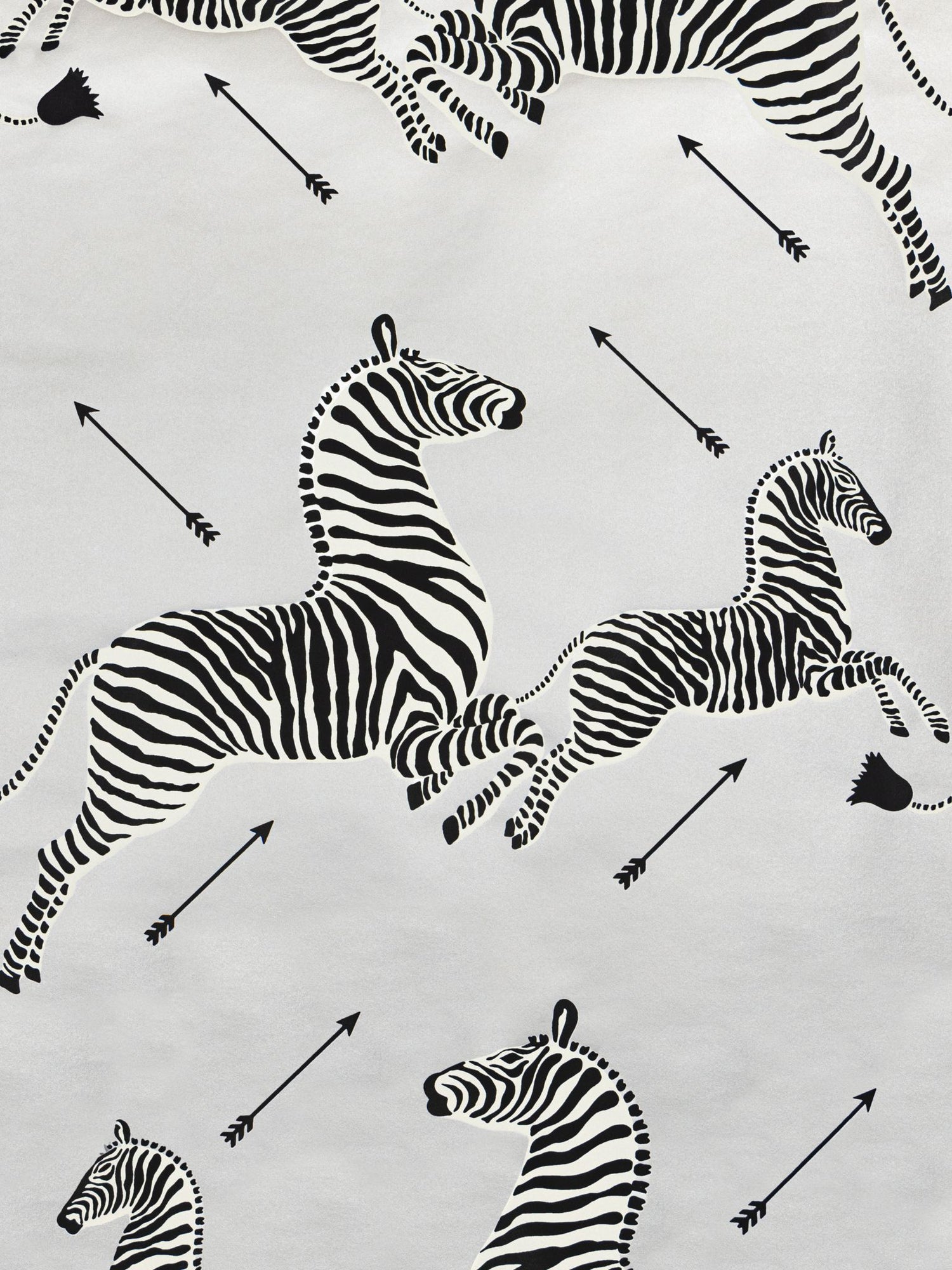 Zebras Vinyl fabric in silver color - pattern number SC 0010WP81388MV - by Scalamandre in the  collection