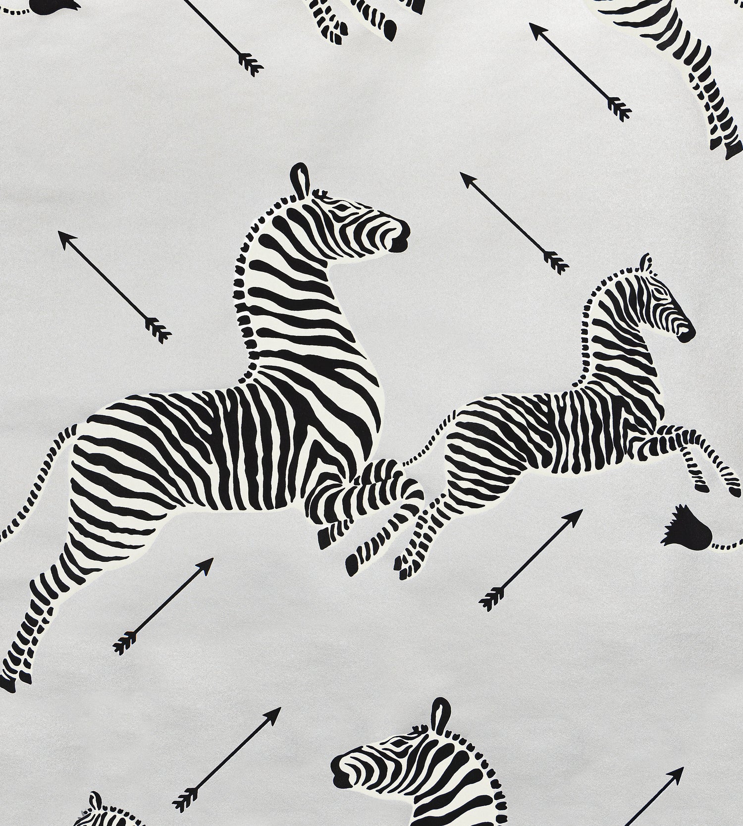 Zebras Wallpaper in silver color - pattern number SC WP81388D0010 - by Scalamandre in the  collection