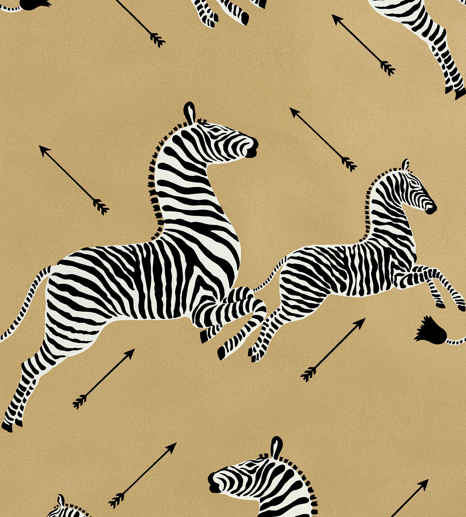 Zebras Wallpaper in gold color - pattern number SC WP81388D0011 - by Scalamandre in the  collection