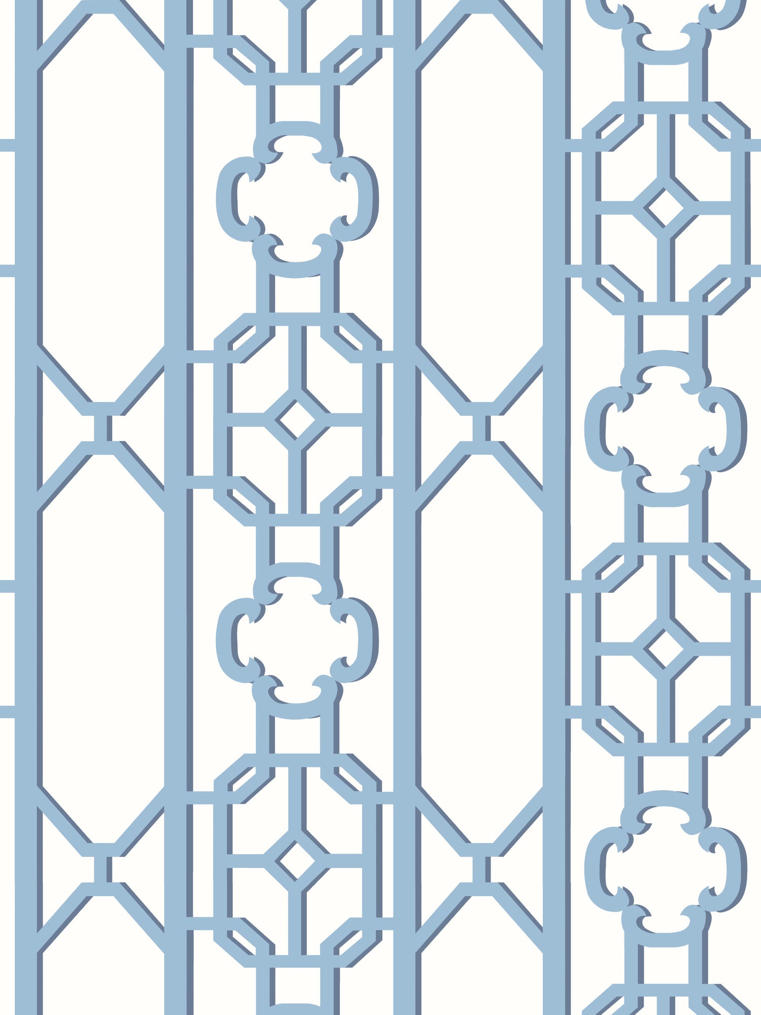 Joanna Fret wallpaper in blue jay color - pattern number SC 0011WP88582D - by Scalamandre in the  collection