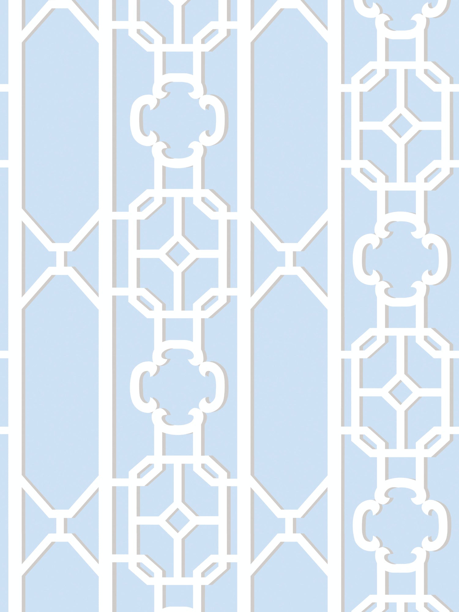 Joanna Fret wallpaper in powder blue color - pattern number SC 0012WP88582D - by Scalamandre in the  collection