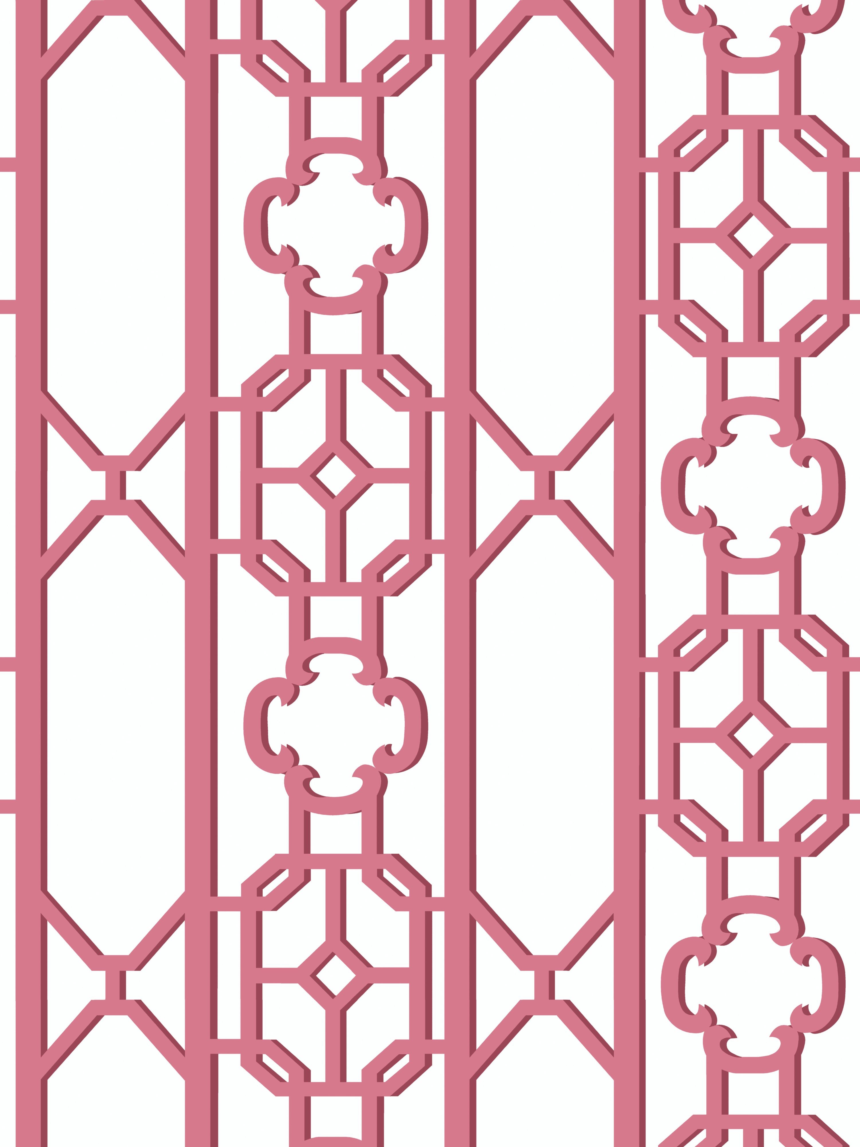 Joanna Fret wallpaper in raspberry color - pattern number SC 0014WP88582D - by Scalamandre in the  collection