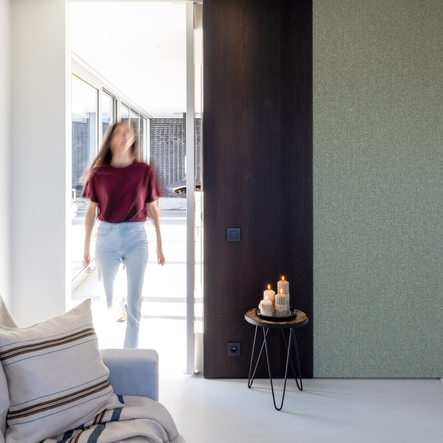 Stone plain Wallpaper in green color - pattern number SF1108 - by Grandeco in the Surfaces collection
