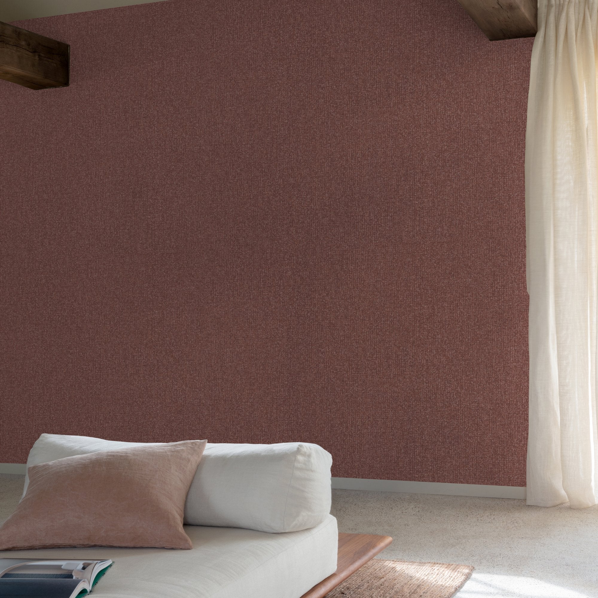 Stone plain Wallpaper in red color - pattern number SF1111 - by Grandeco in the Surfaces collection