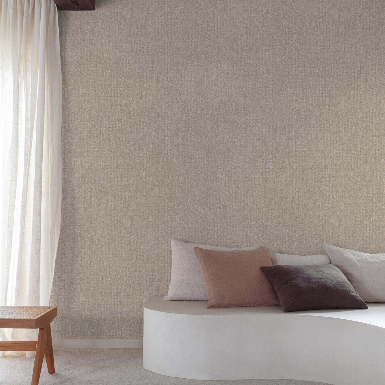 Stone plain Wallpaper in brown color - pattern number SF1114 - by Grandeco in the Surfaces collection
