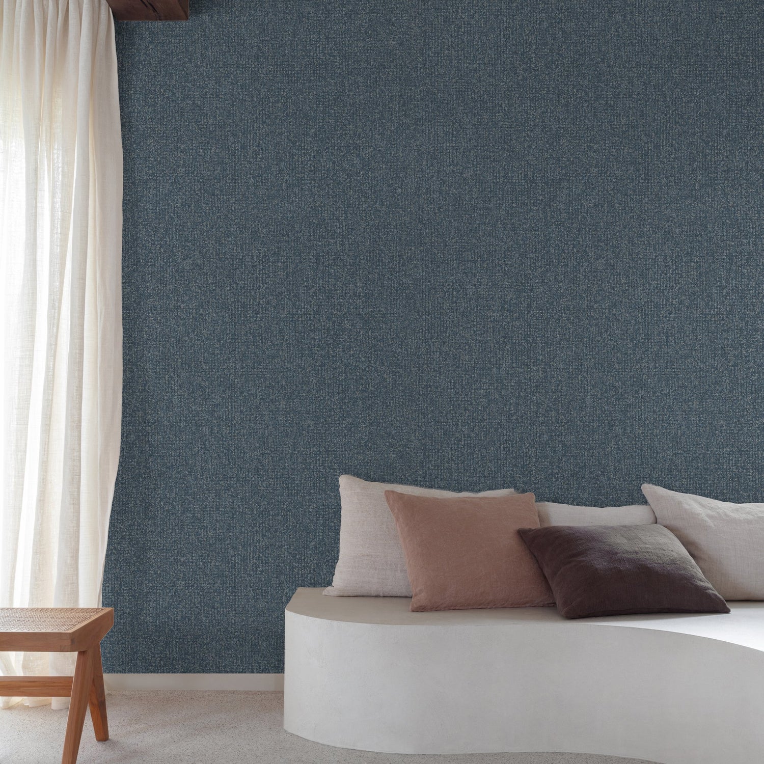 Stone plain Wallpaper in blue color - pattern number SF1116 - by Grandeco in the Surfaces collection