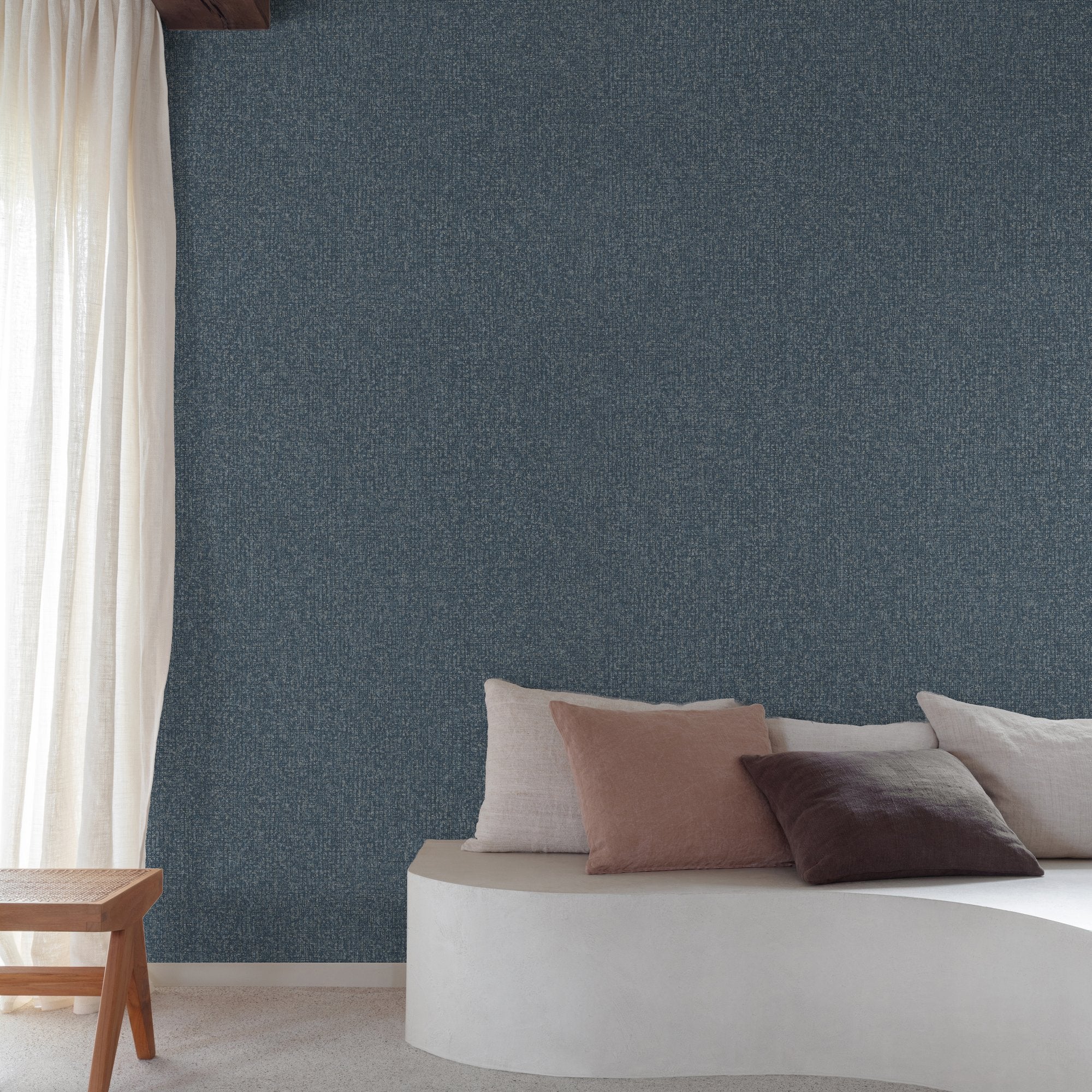 Stone plain Wallpaper in blue color - pattern number SF1116 - by Grandeco in the Surfaces collection