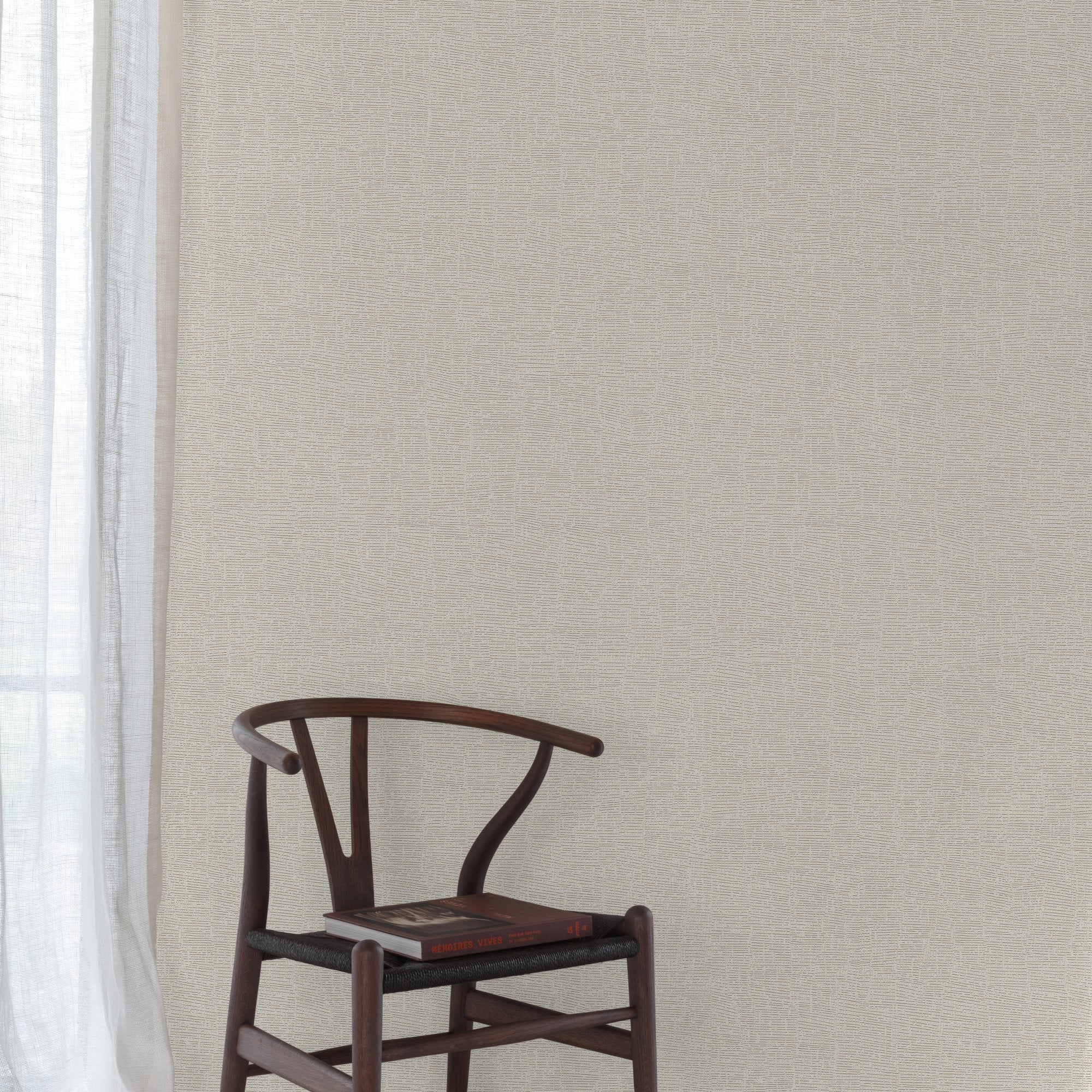 Faux Unis Natural Wallpaper in beige color - pattern number SF1201 - by Grandeco in the Surfaces collection