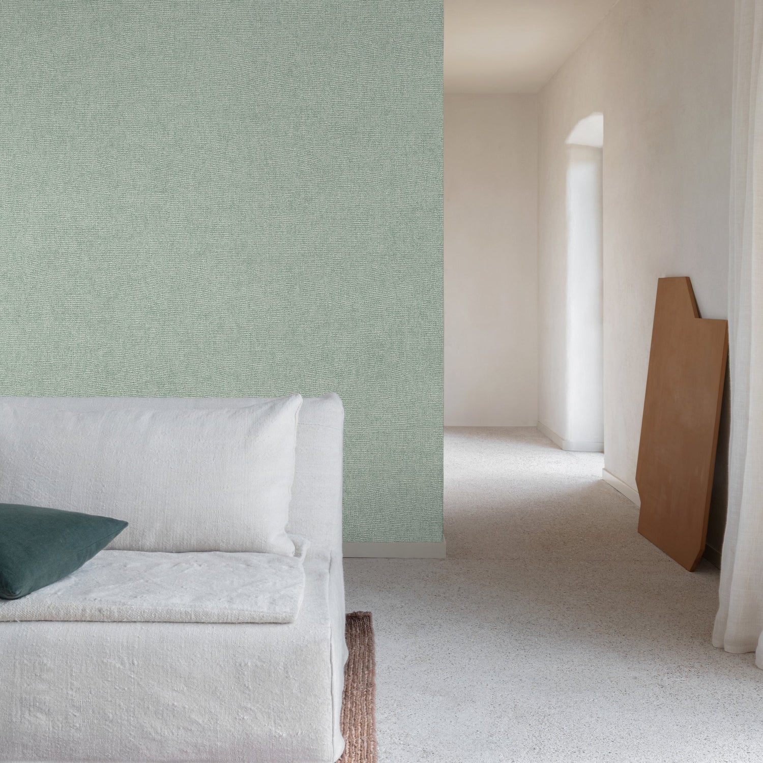 Faux Unis Natural Wallpaper in blue color - pattern number SF1212 - by Grandeco in the Surfaces collection