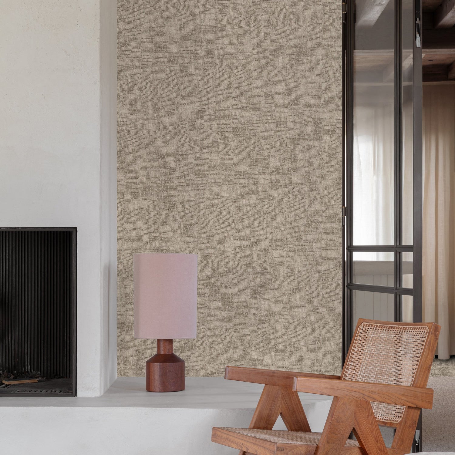 Faux Unis Natural Wallpaper in brown color - pattern number SF1214 - by Grandeco in the Surfaces collection