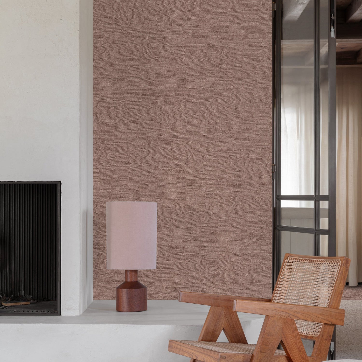 Faux Unis Natural Wallpaper in pink color - pattern number SF1231 - by Grandeco in the Surfaces collection