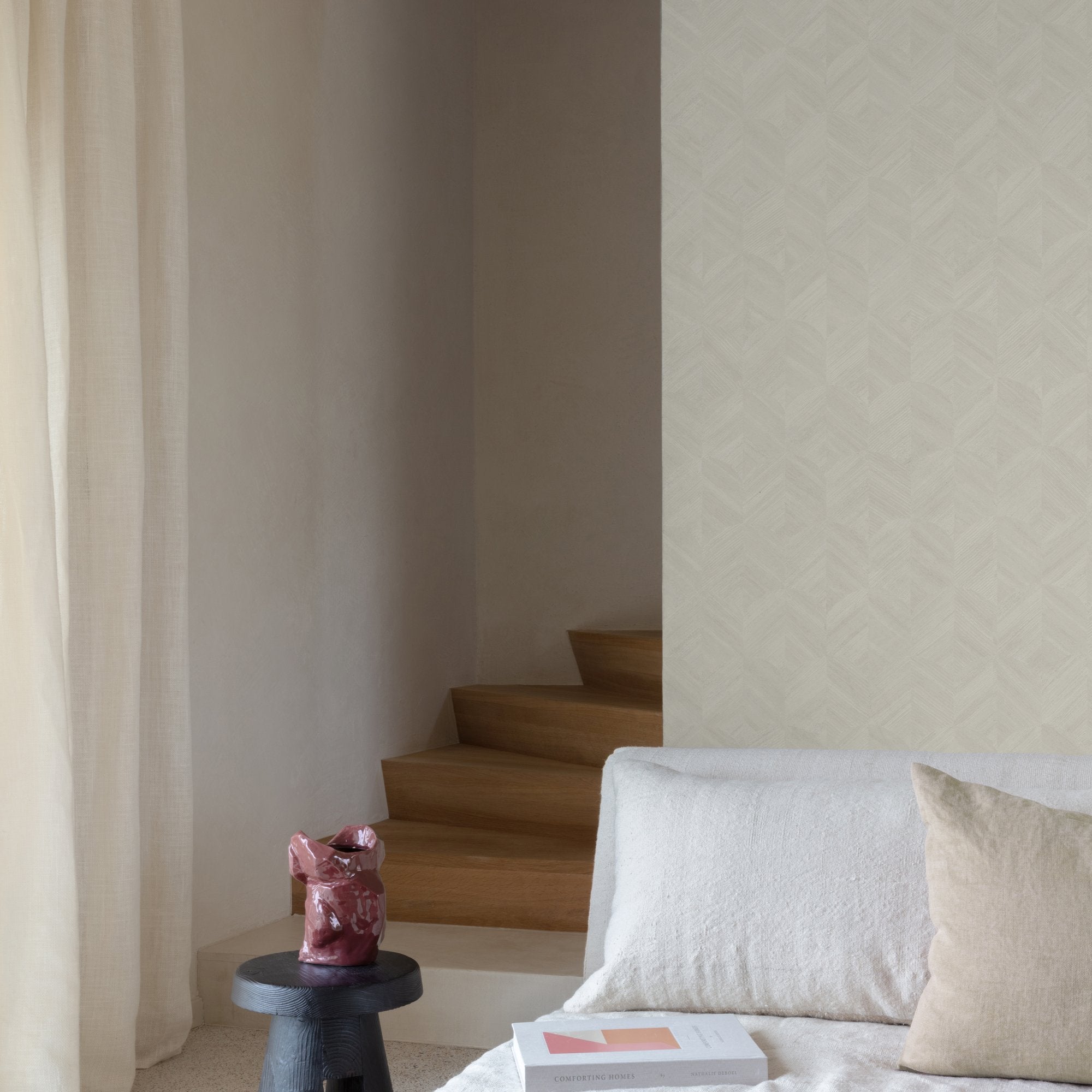 Geometric All-over Wallpaper in cream color - pattern number SF3201 - by Grandeco in the Surfaces collection