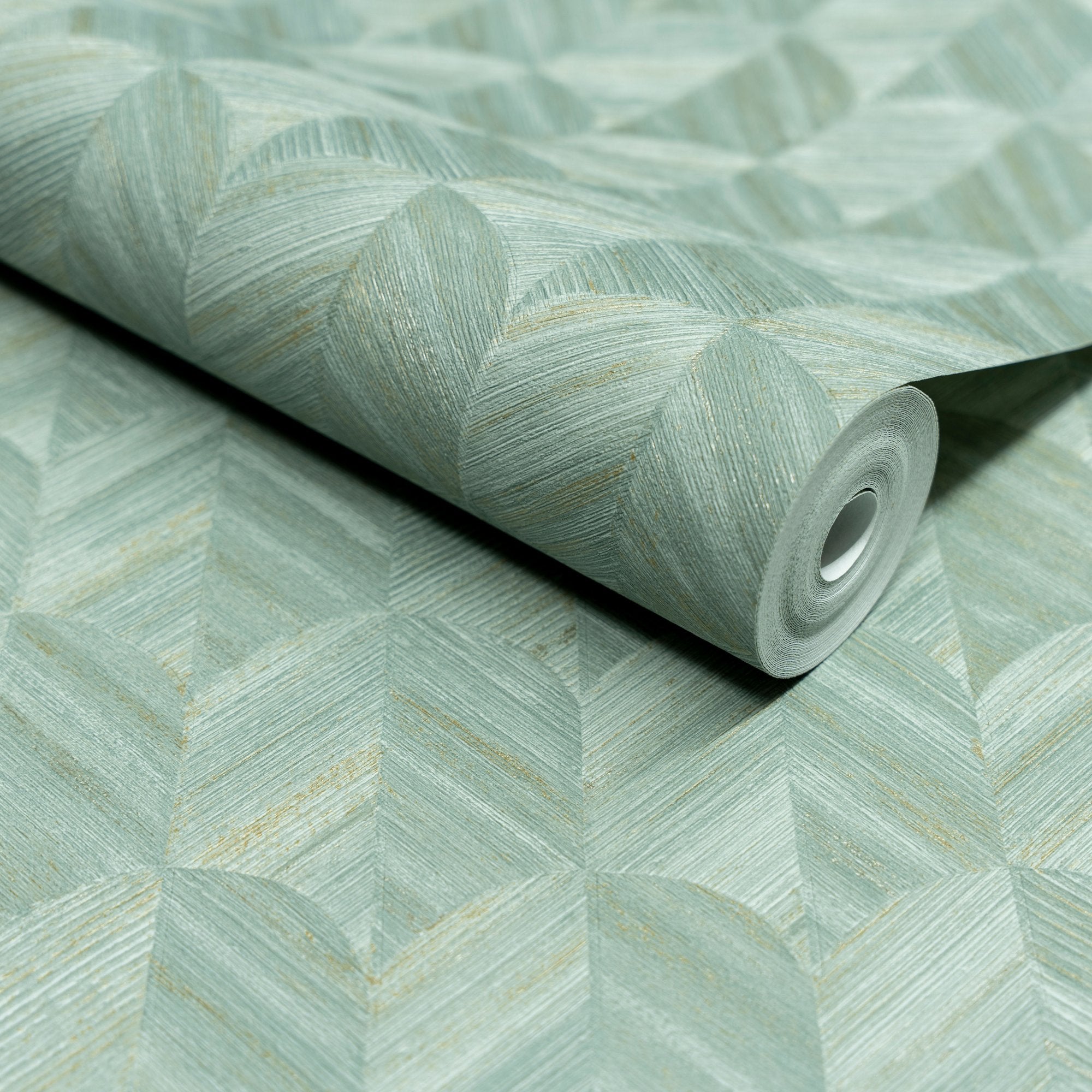 Geometric All-over Wallpaper in blue color - pattern number SF3212 - by Grandeco in the Surfaces collection