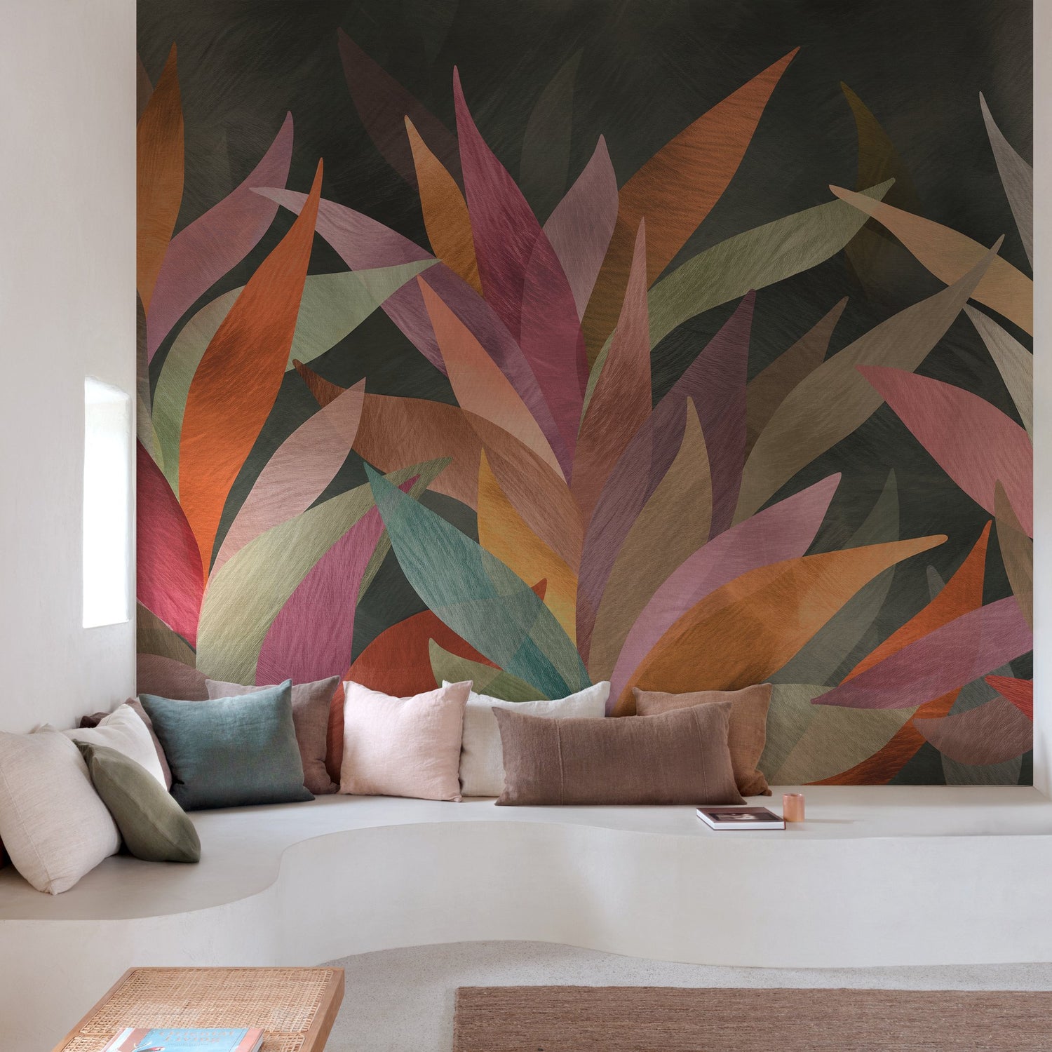 Faux Unis Geometric Mural in multi-colored color - pattern number SF6101 - by Grandeco in the Surfaces collection