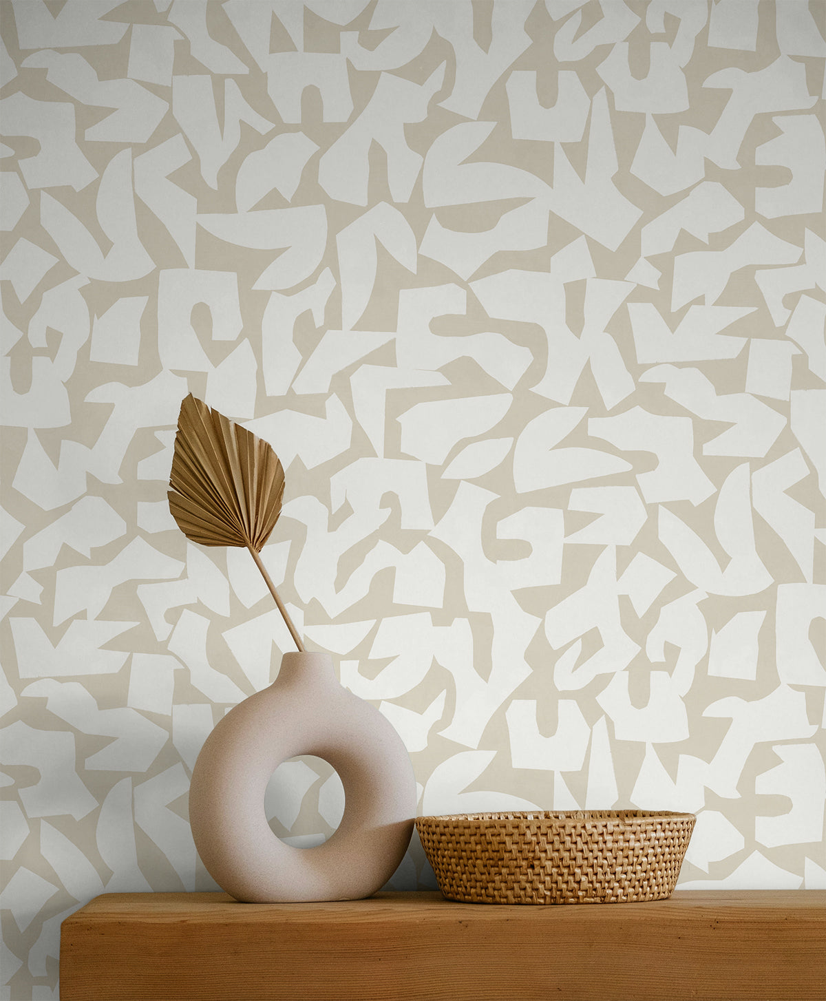 Graphic Geo Peel and Stick wallpaper in beige color - pattern number SG12805 - by NextWall in the Peel and Stick Wallpaper by Stacy Garcia Sojourn Collection 5 collection
