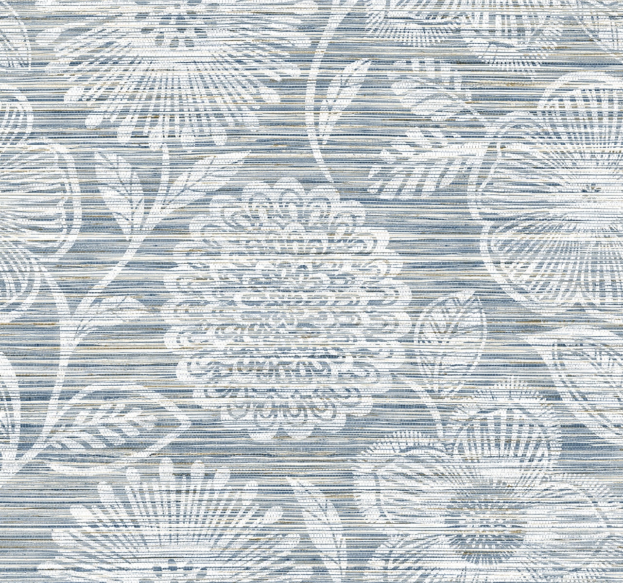 Faux Grass Floral Peel and Stick wallpaper in bluestone color - pattern number SG13302 - by NextWall in the Peel and Stick Wallpaper by Stacy Garcia Sojourn Collection 6 collection