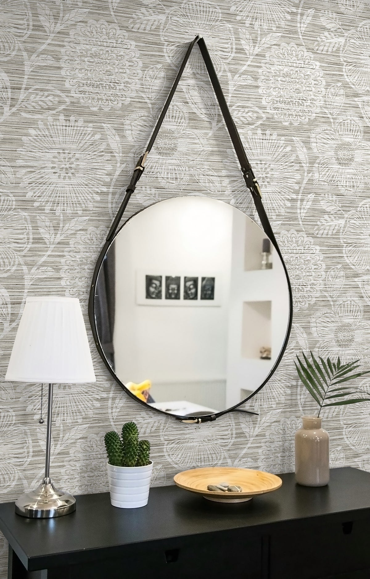 Faux Grass Floral Peel and Stick wallpaper in harbor grey color - pattern number SG13308 - by NextWall in the Peel and Stick Wallpaper by Stacy Garcia Sojourn Collection 6 collection