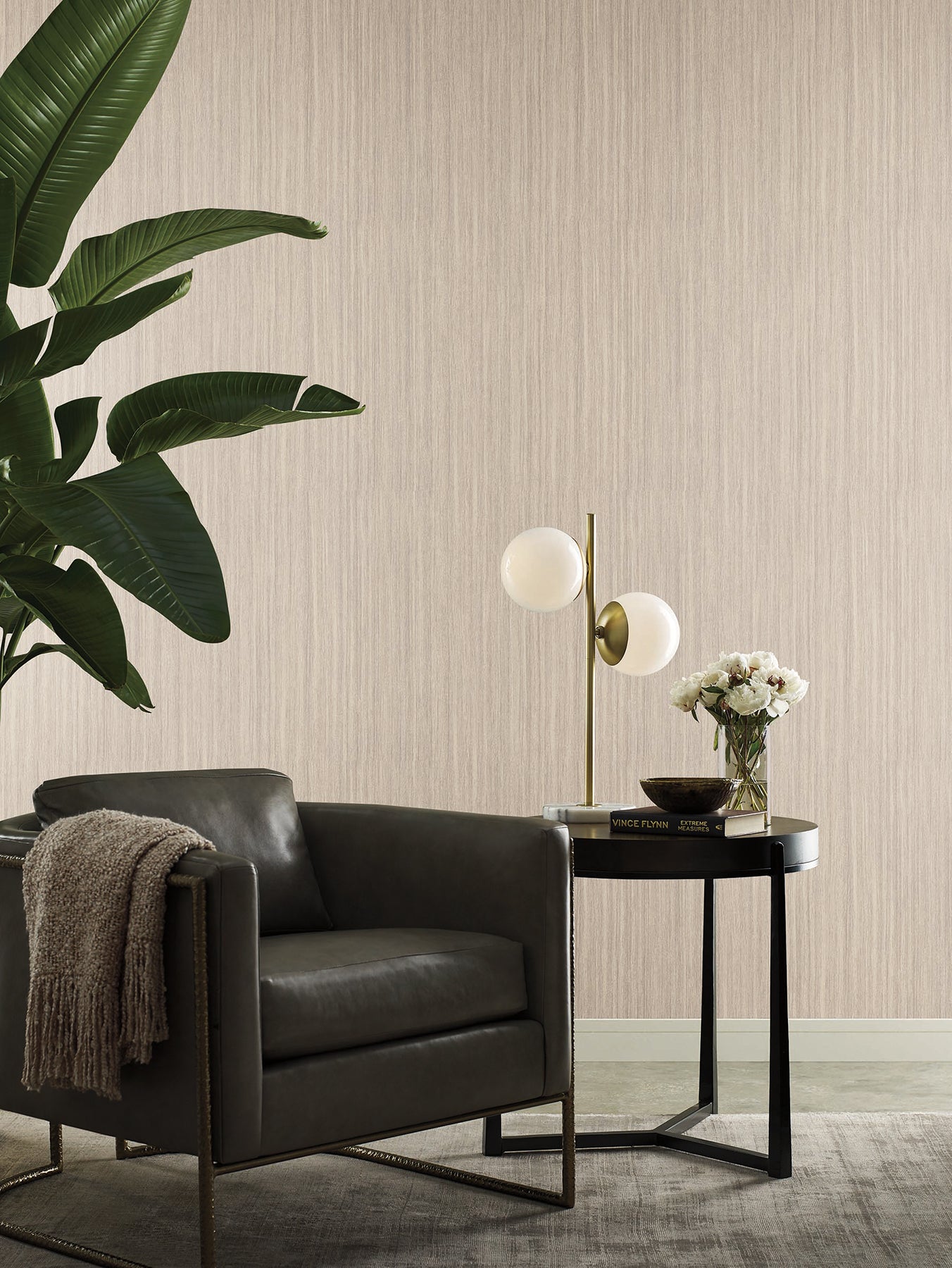 Wistman Stripe wallpaper in almond color - pattern number SI25711 - by York in the Signature Textures Resource Library Third Edition collection