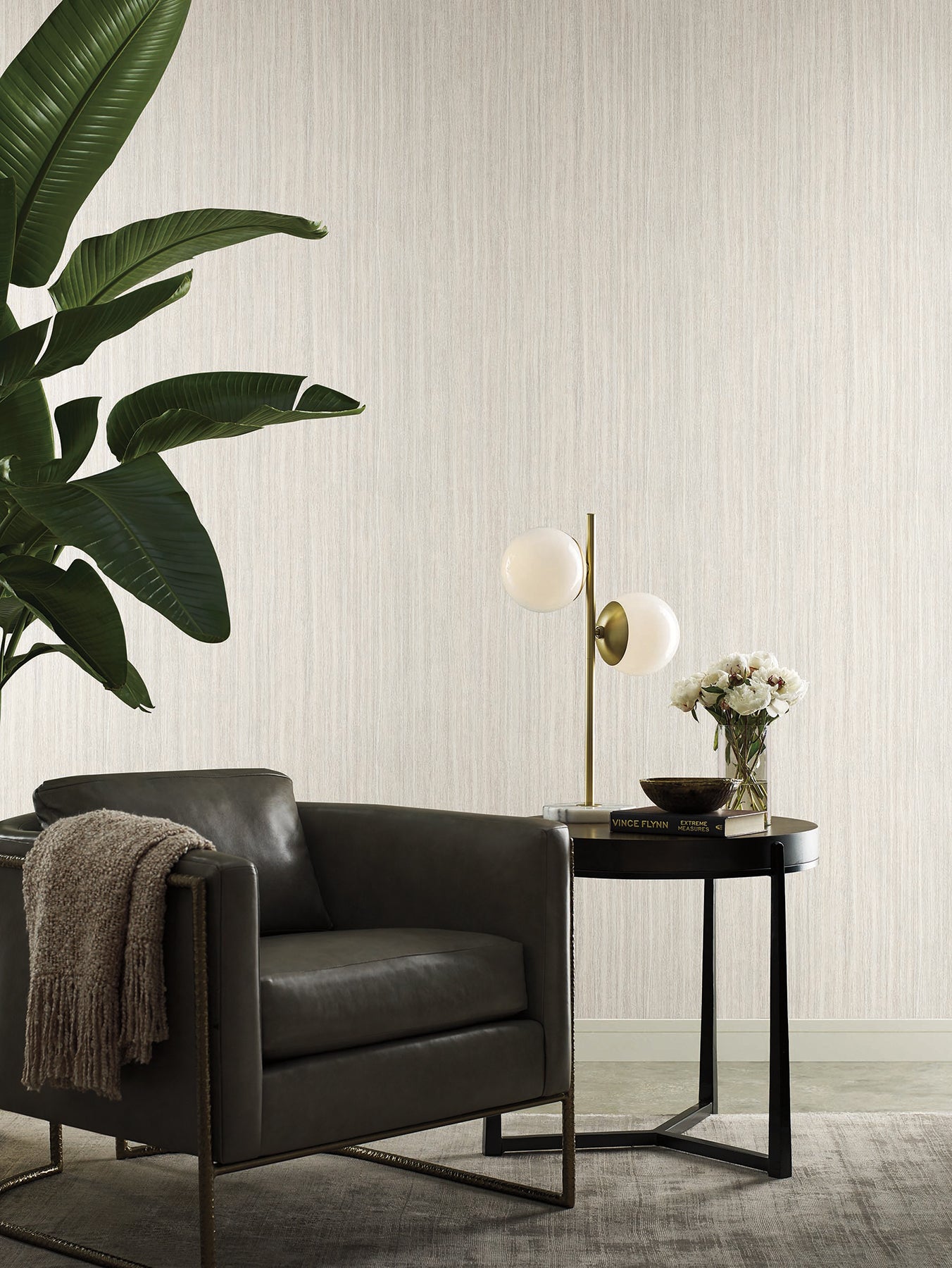 Wistman Stripe wallpaper in cream color - pattern number SI25714 - by York in the Signature Textures Resource Library Third Edition collection