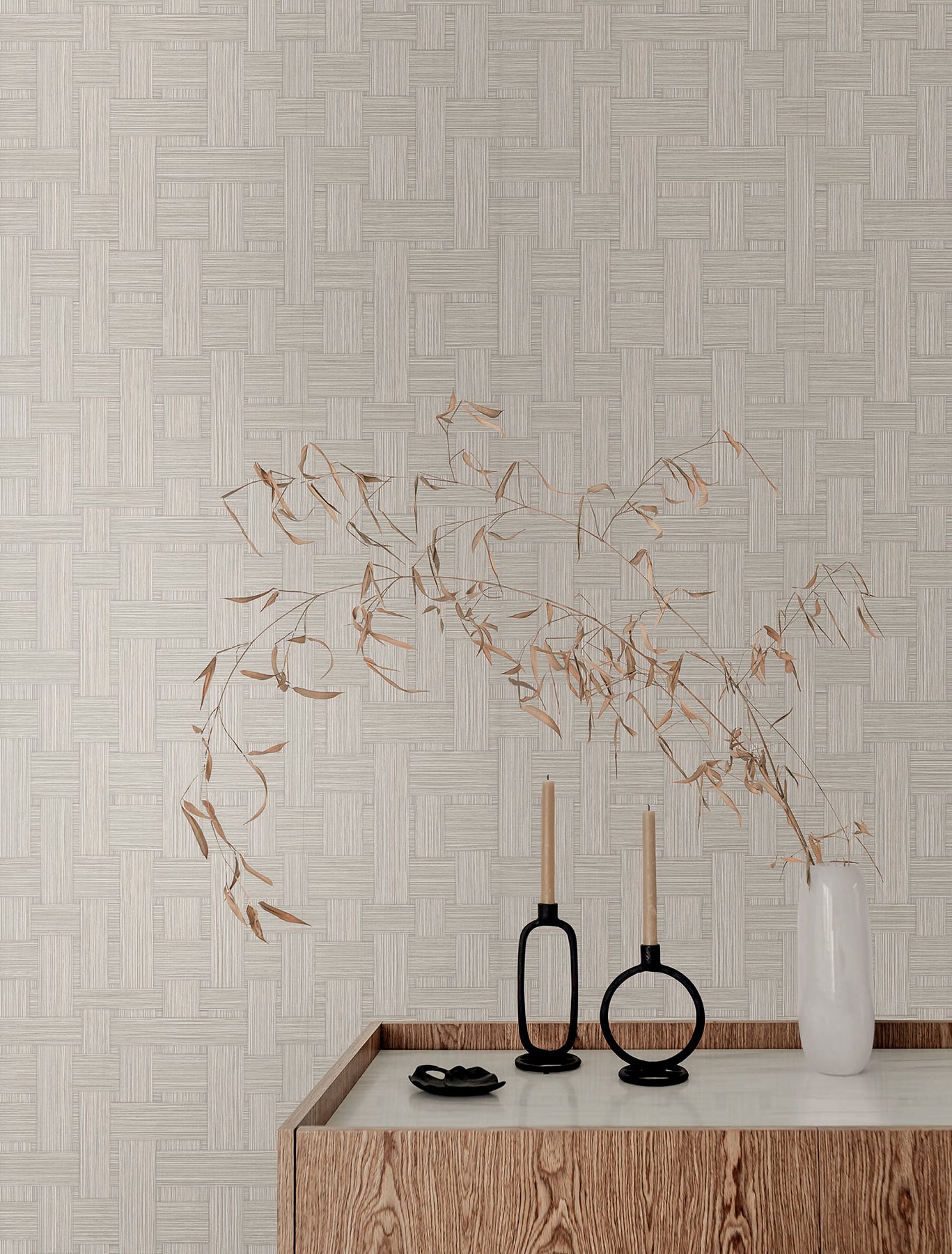 Basketry wallpaper in dove grey color - pattern number SI25723 - by York in the Signature Textures Resource Library Third Edition collection