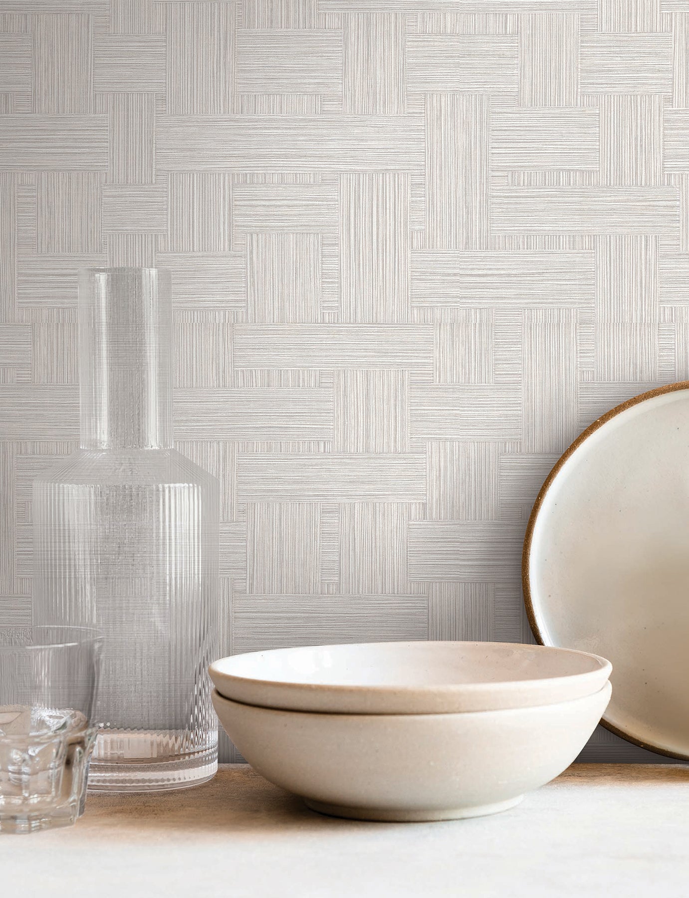 Basketry wallpaper in warm grey color - pattern number SI25724 - by York in the Signature Textures Resource Library Third Edition collection