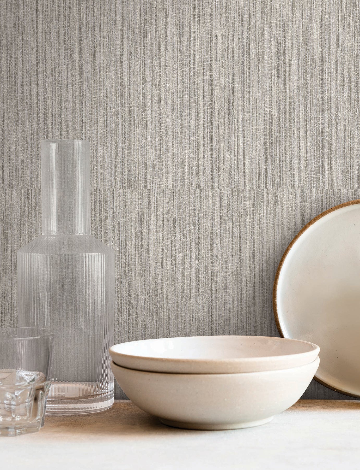Washed Ramie wallpaper in dove grey color - pattern number SI25853 - by York in the Signature Textures Resource Library Third Edition collection