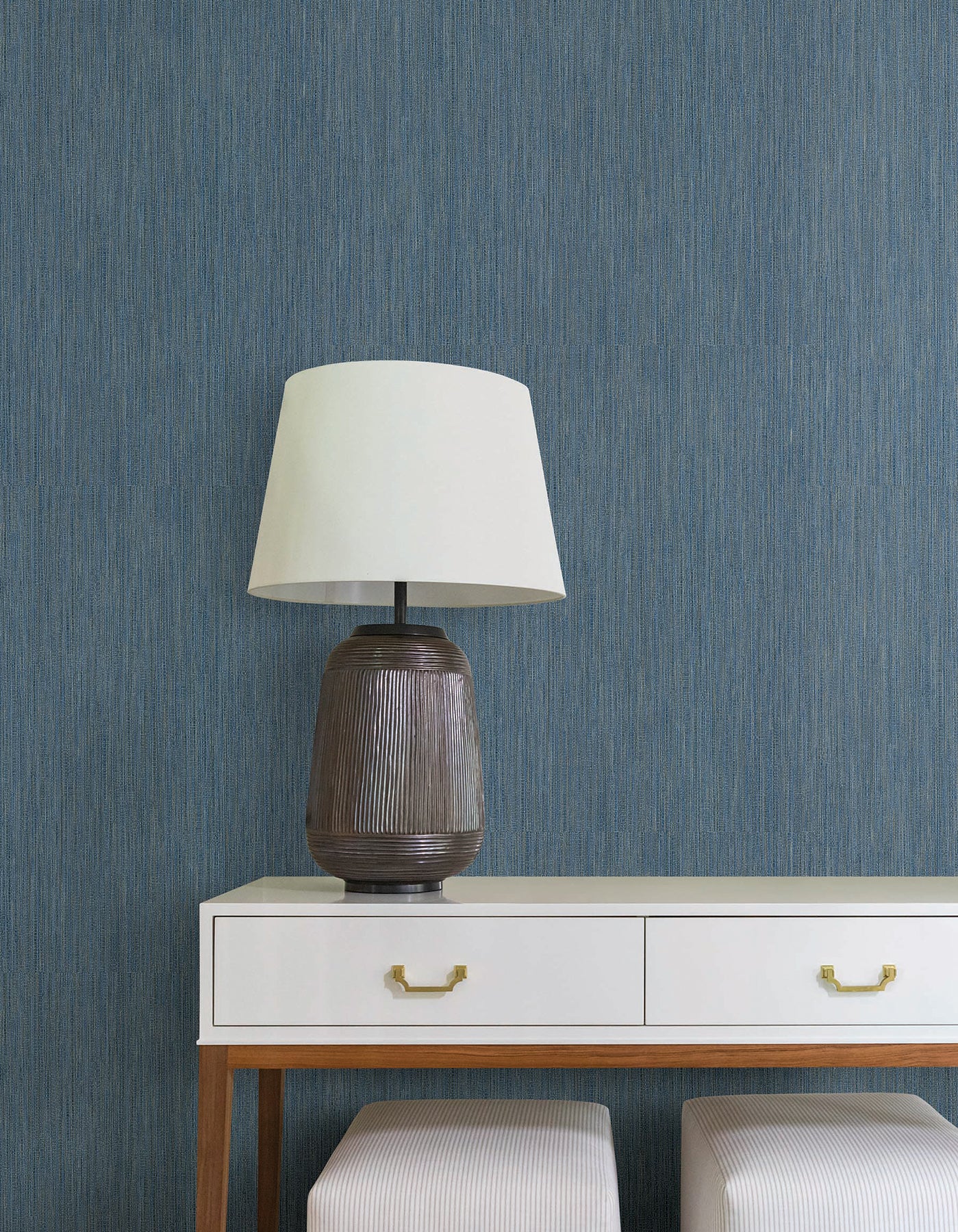 Washed Ramie wallpaper in cobalt color - pattern number SI25856 - by York in the Signature Textures Resource Library Third Edition collection