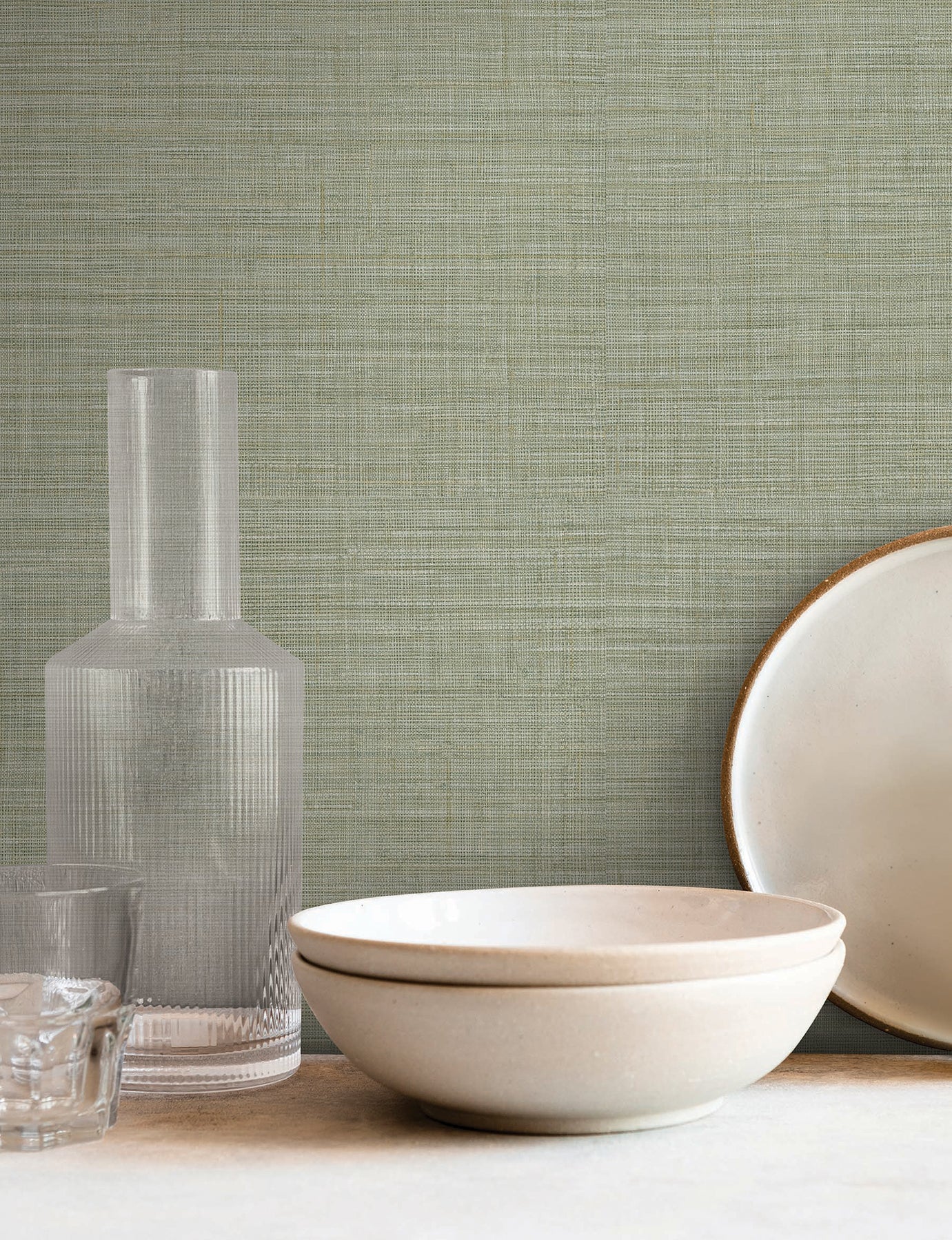 Lotus Silk wallpaper in sea foam color - pattern number SI25874 - by York in the Signature Textures Resource Library Third Edition collection