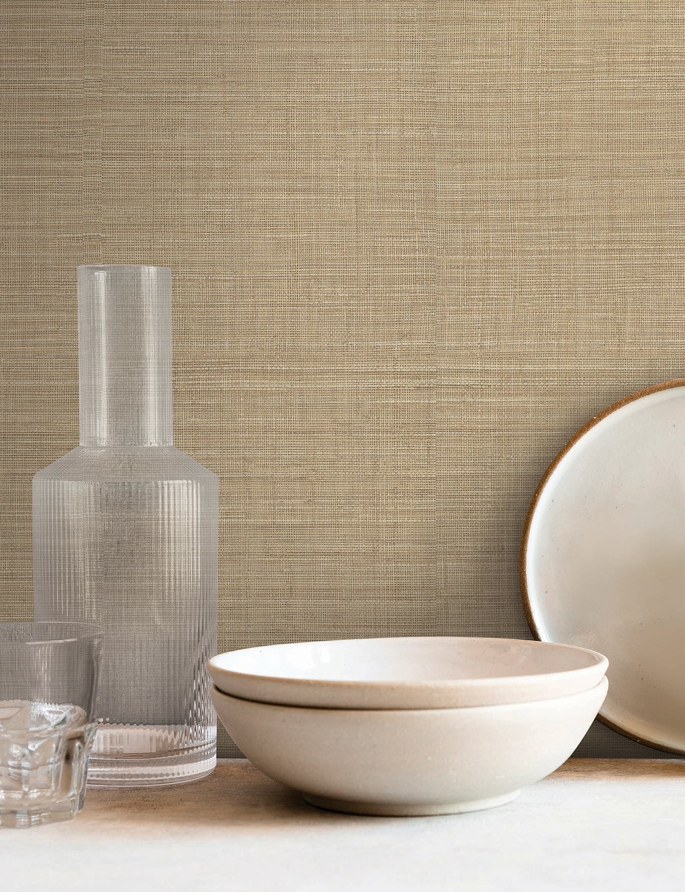 Lotus Silk wallpaper in hazelnut color - pattern number SI25876 - by York in the Signature Textures Resource Library Third Edition collection