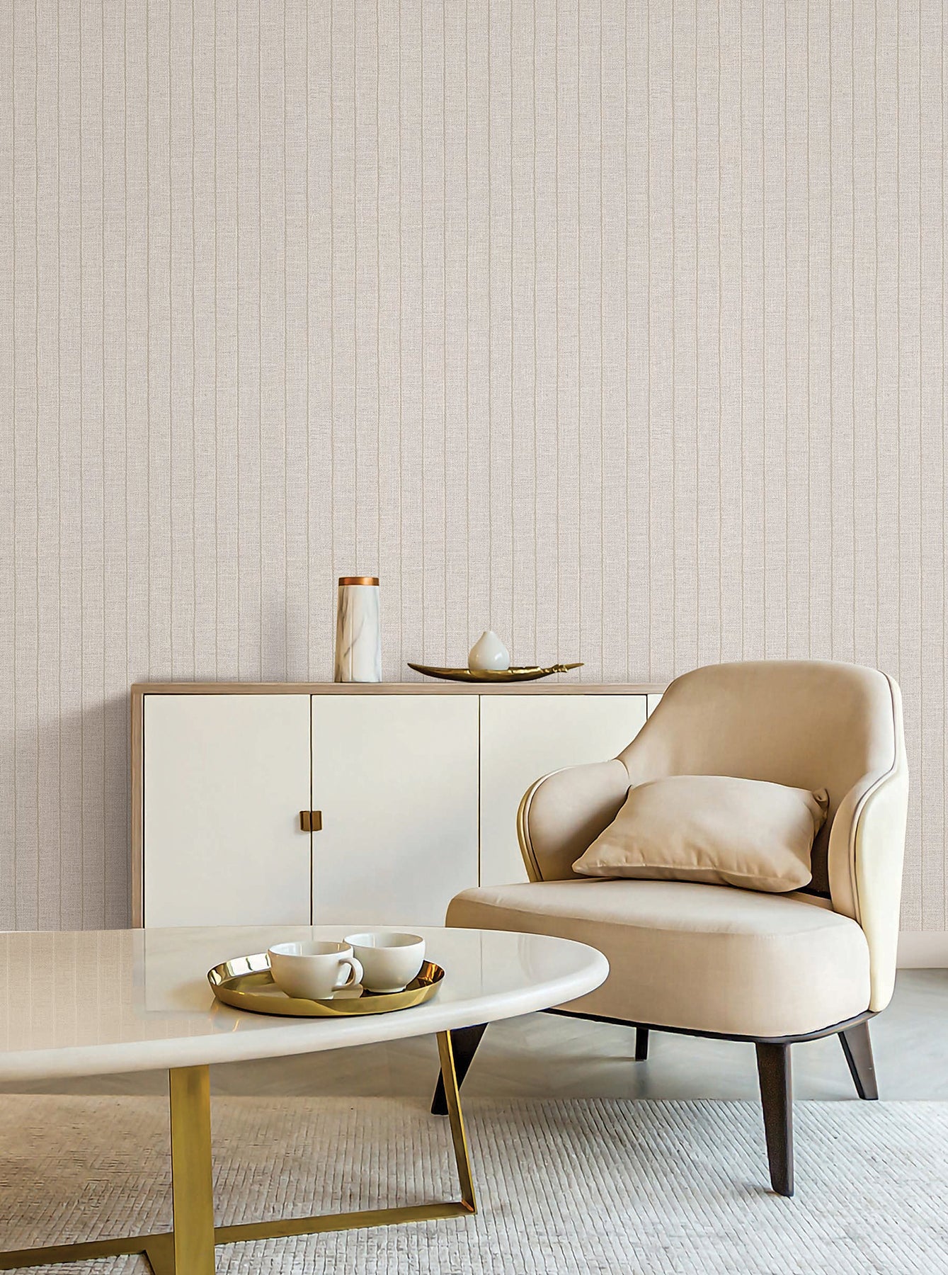 Cording Stripe wallpaper in pearl color - pattern number SI26121 - by York in the Signature Textures Resource Library Third Edition collection