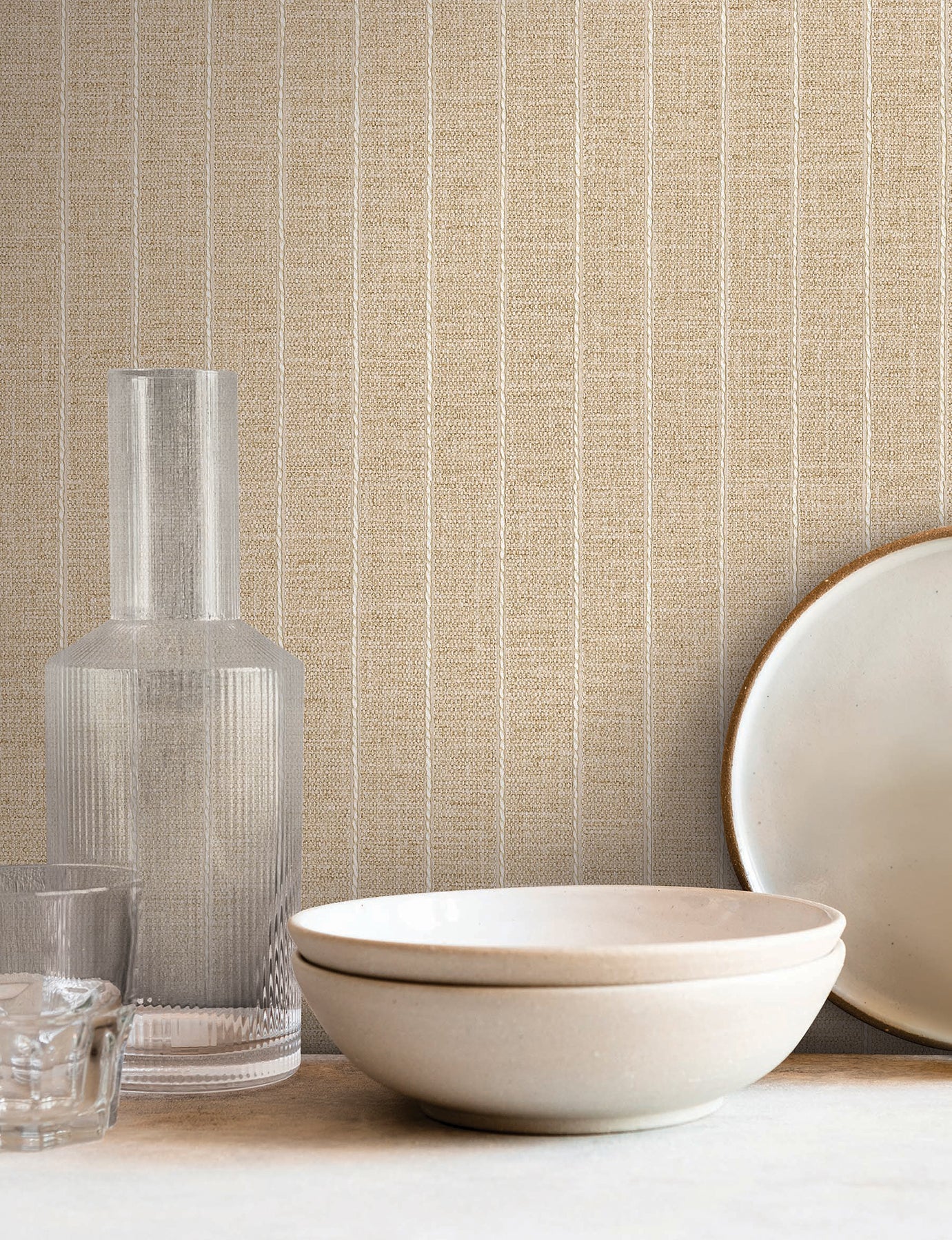 Cording Stripe wallpaper in sienna color - pattern number SI26122 - by York in the Signature Textures Resource Library Third Edition collection