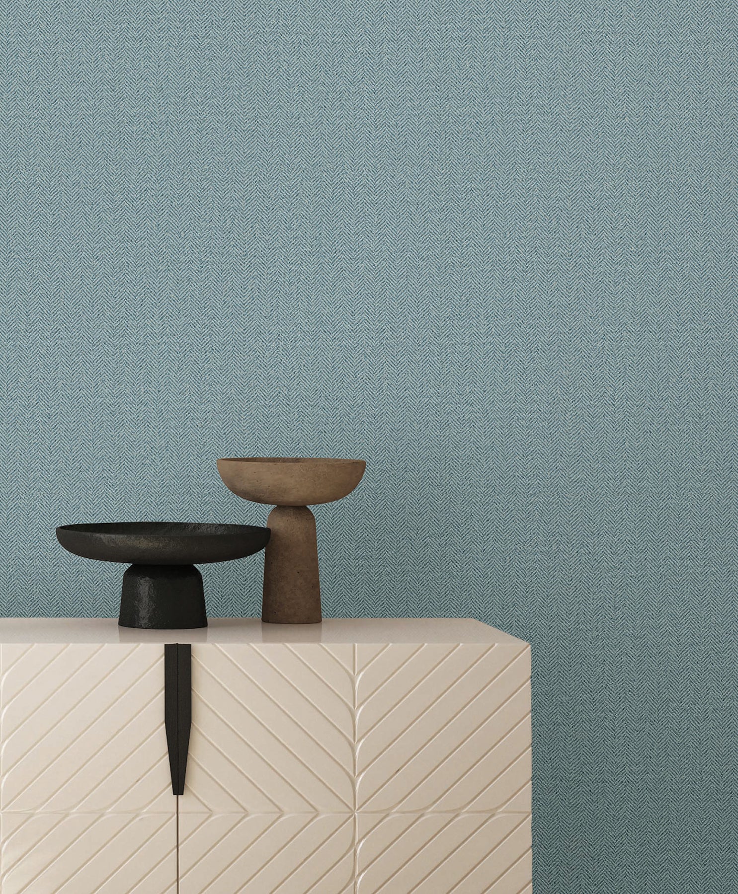 Tailored Chevron wallpaper in sky blue color - pattern number SI26135 - by York in the Signature Textures Resource Library Third Edition collection