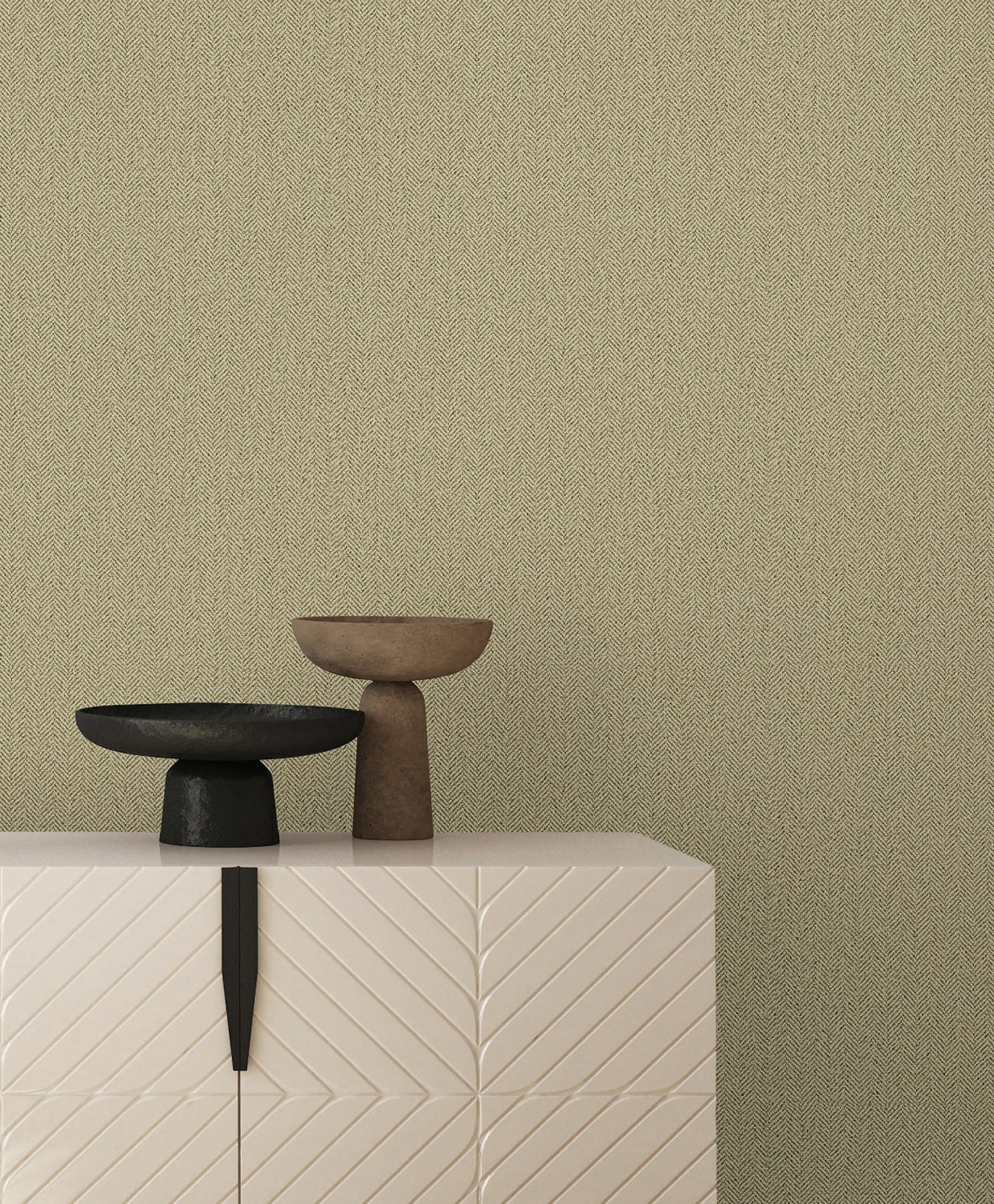 Tailored Chevron wallpaper in green color - pattern number SI26136 - by York in the Signature Textures Resource Library Third Edition collection
