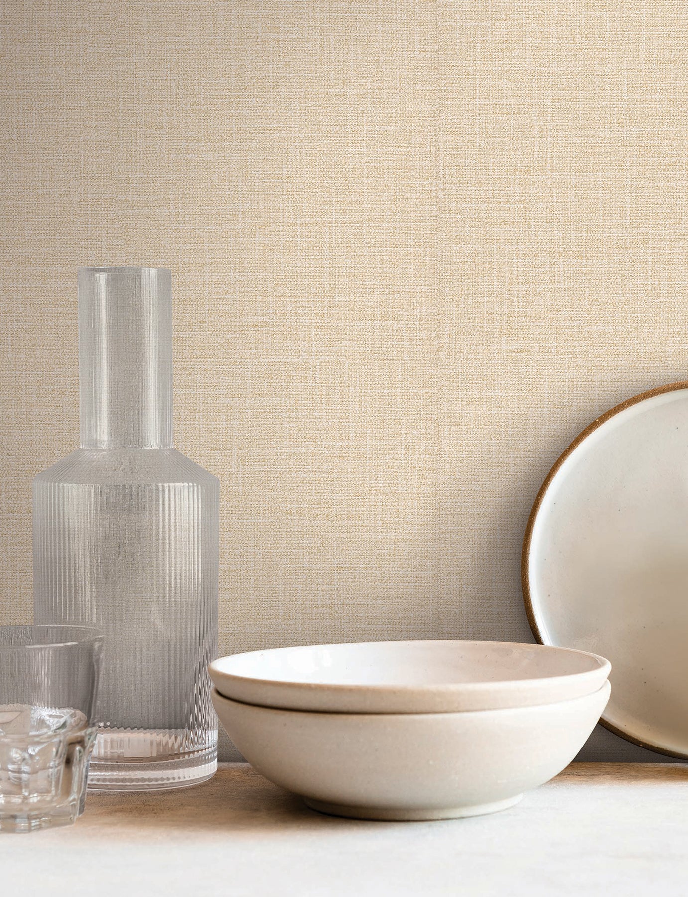 Loom wallpaper in wheat color - pattern number SI26145 - by York in the Signature Textures Resource Library Third Edition collection