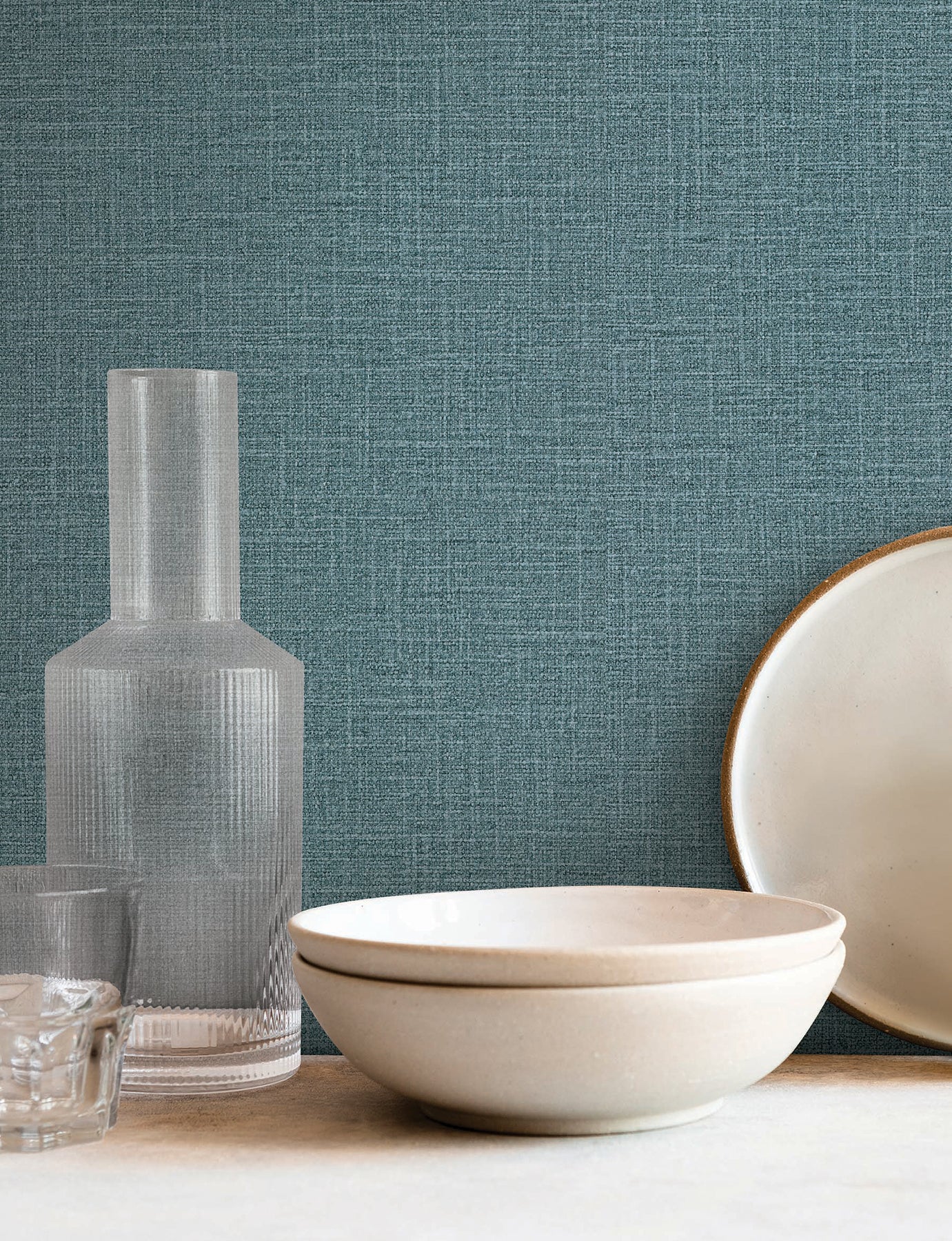 Loom wallpaper in denim color - pattern number SI26147 - by York in the Signature Textures Resource Library Third Edition collection