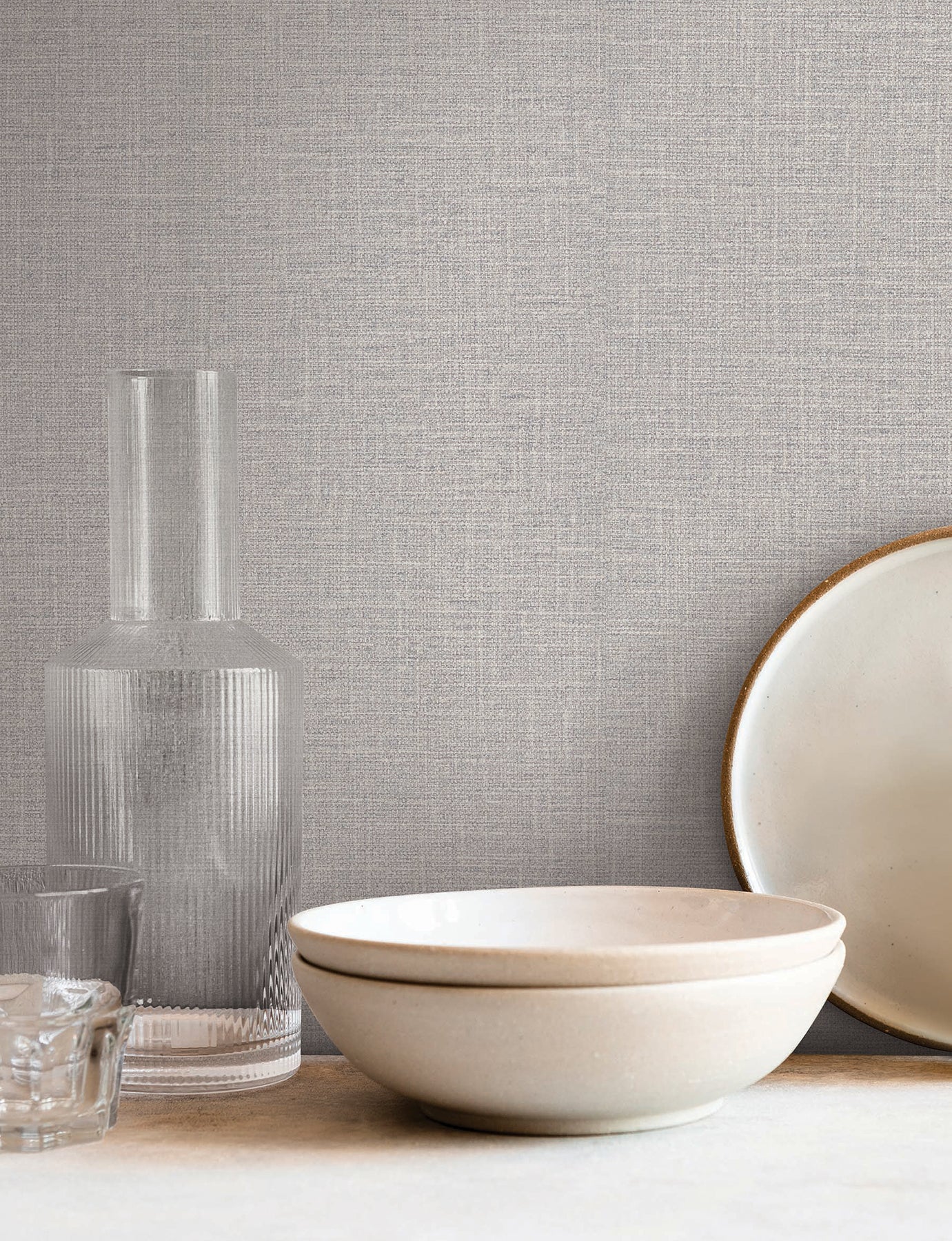 Loom wallpaper in dove grey color - pattern number SI26153 - by York in the Signature Textures Resource Library Third Edition collection