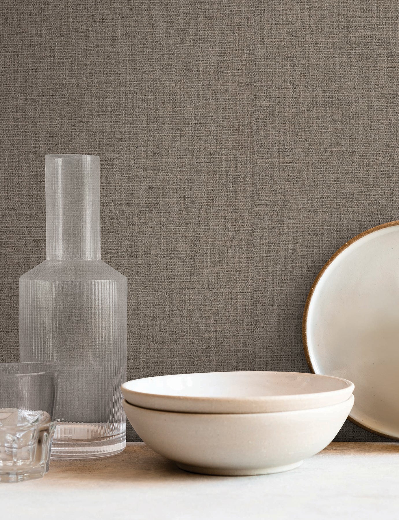 Loom wallpaper in mushroom color - pattern number SI26157 - by York in the Signature Textures Resource Library Third Edition collection