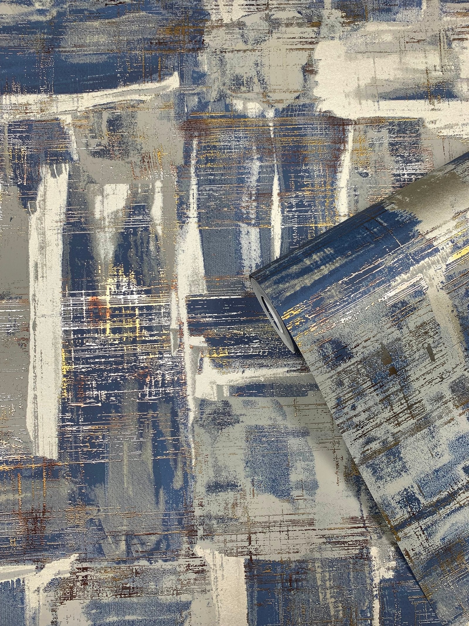 Abstract wallpaper in gold color - pattern number SM0602 - by Galerie in the Lustre collection