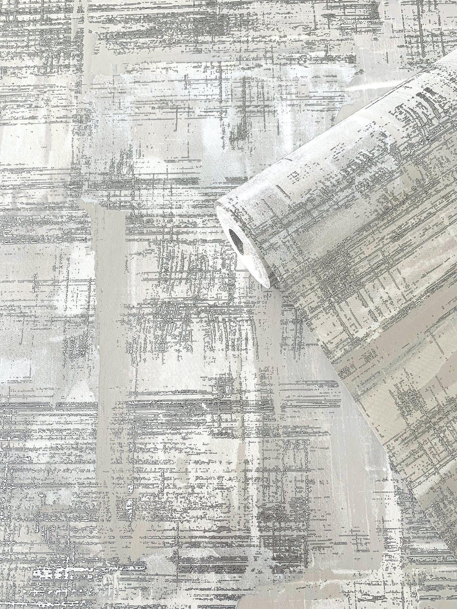 Abstract wallpaper in silver grey color - pattern number SM0604 - by Galerie in the Lustre collection
