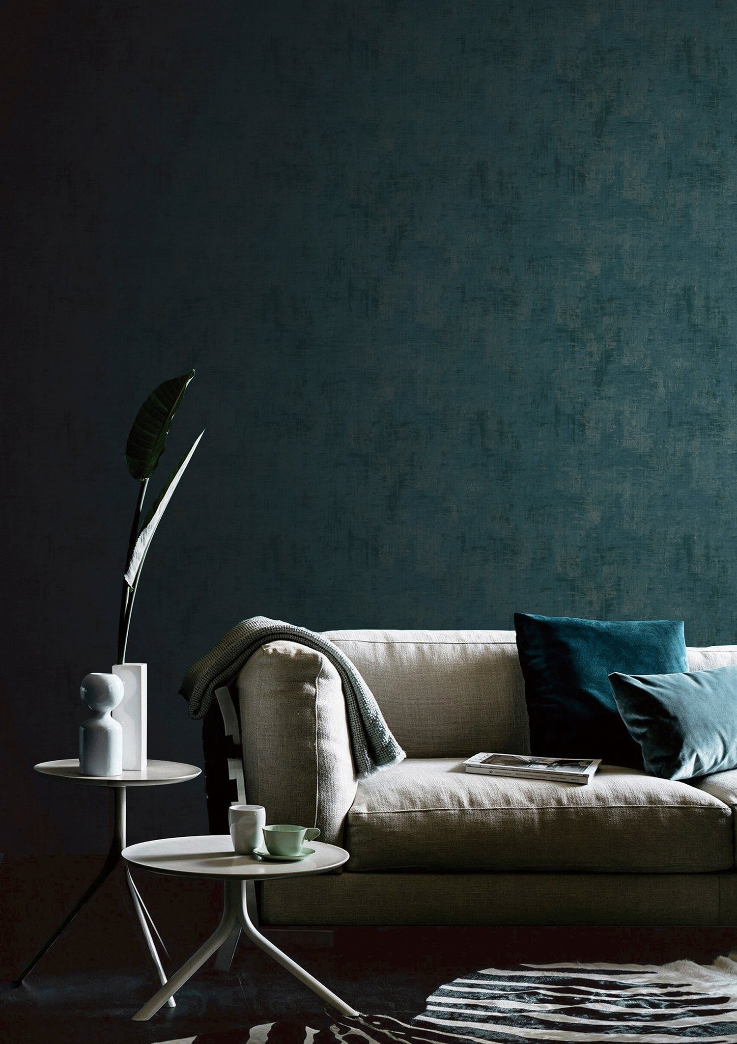Distressed wallpaper in green color - pattern number SP-LS5009 - by Galerie in the Lustre collection