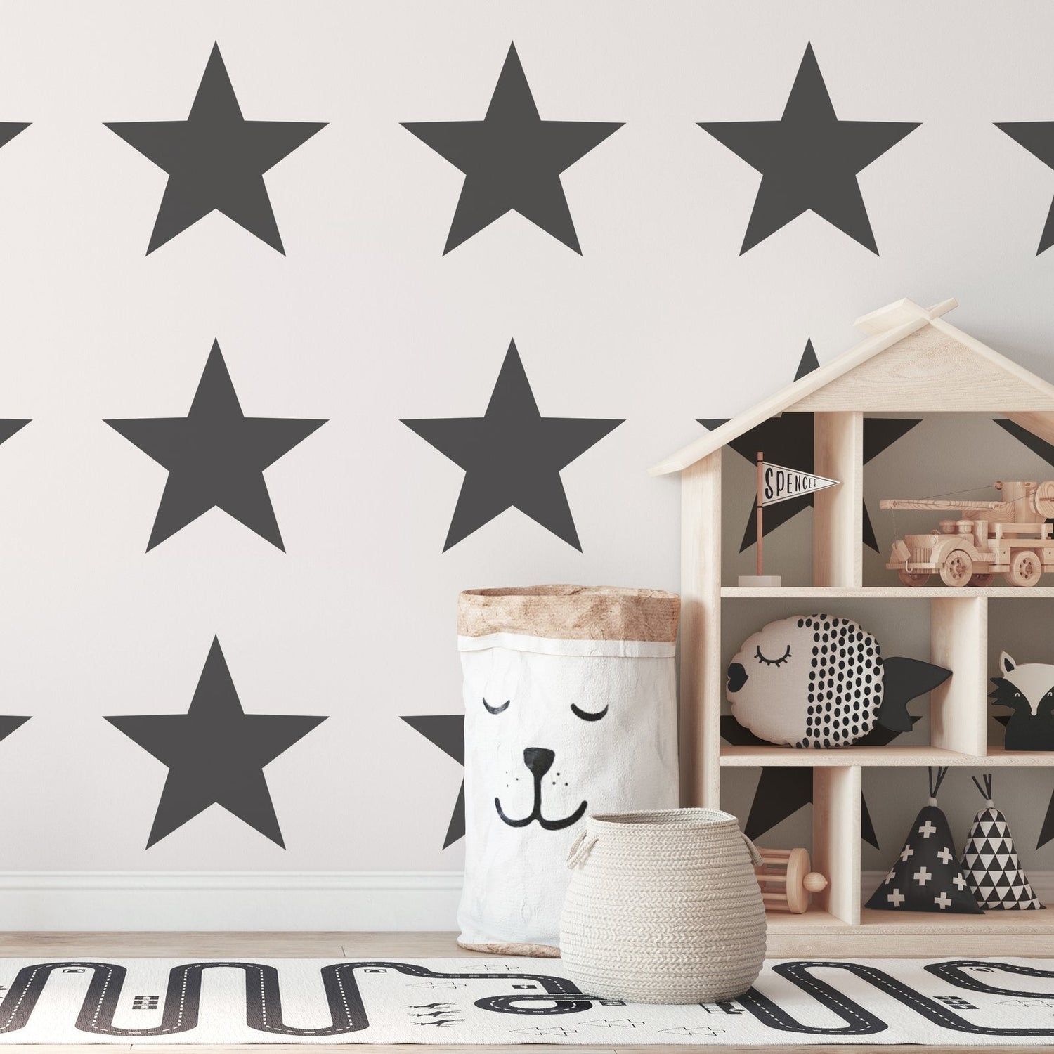 Single Star Black wallpaper in black color - pattern number SS21244 - by Galerie in the Style Sisters collection
