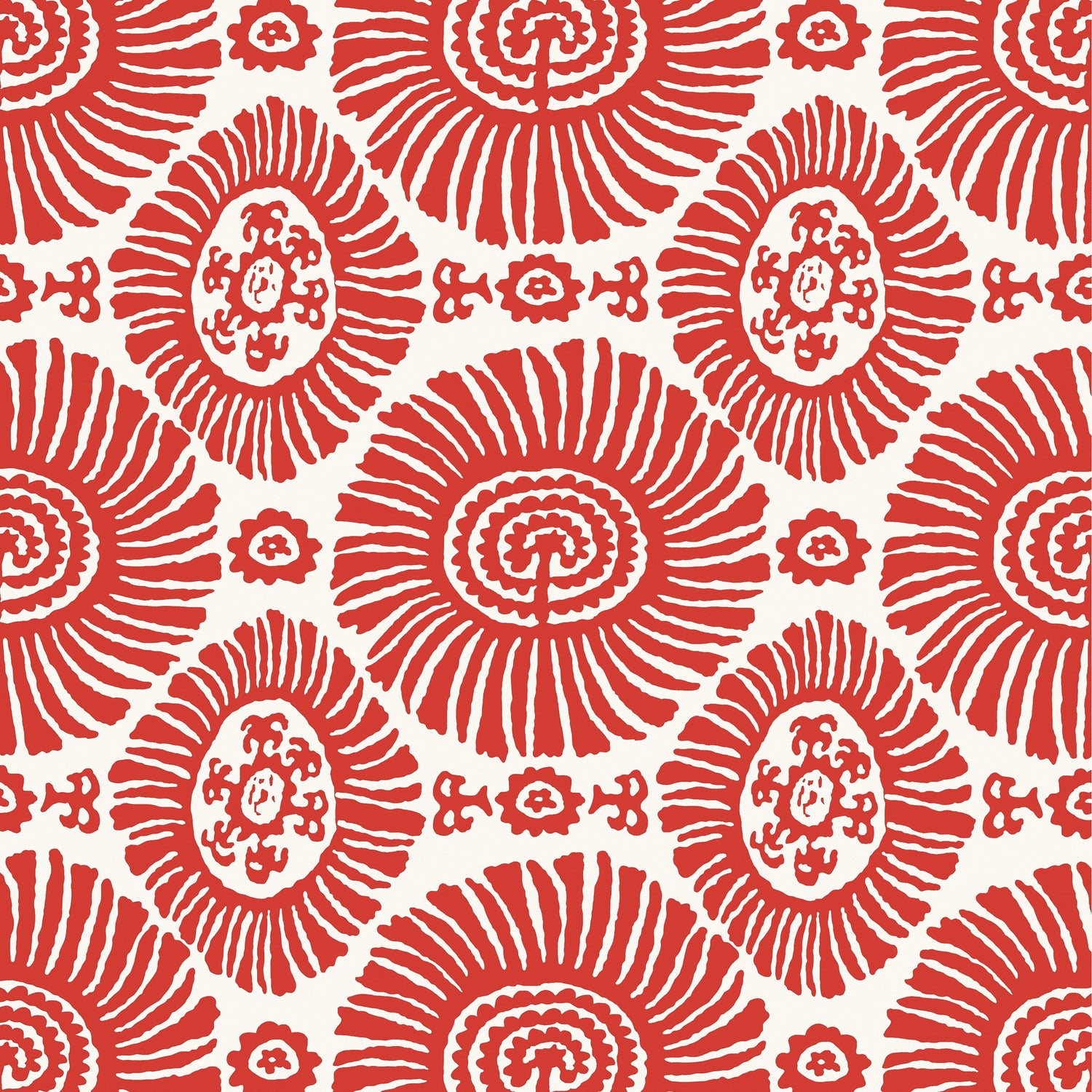 Solis fabric in coral color - pattern number T10080 - by Thibaut in the Tropics collection
