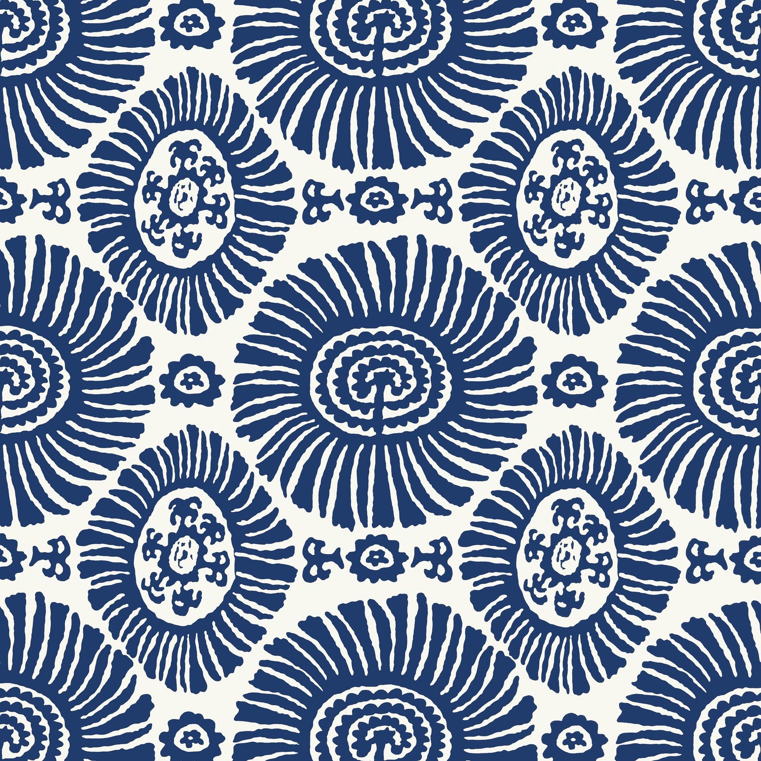 Solis fabric in navy color - pattern number T10083 - by Thibaut in the Tropics collection