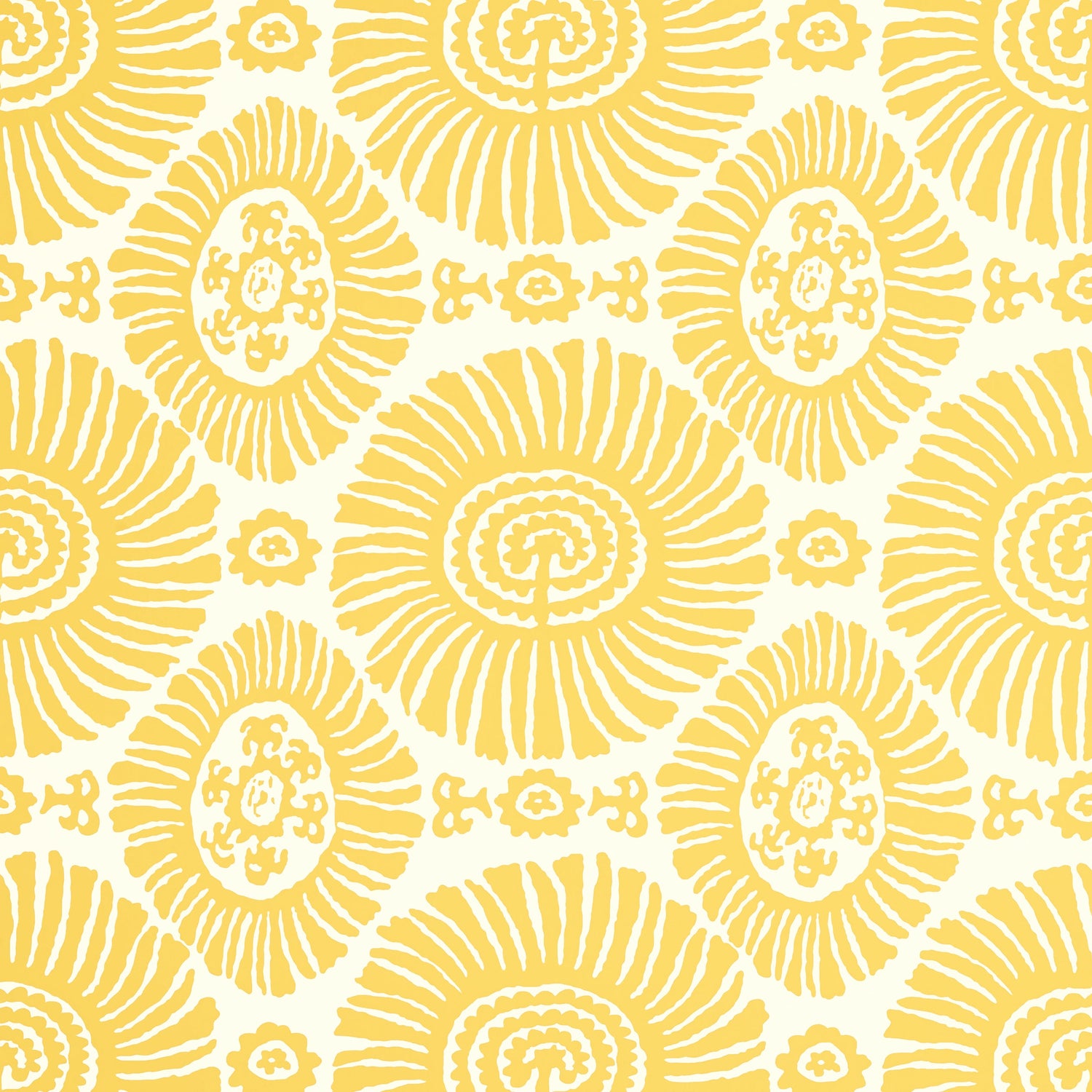 Solis fabric in yellow color - pattern number T10086 - by Thibaut in the Tropics collection