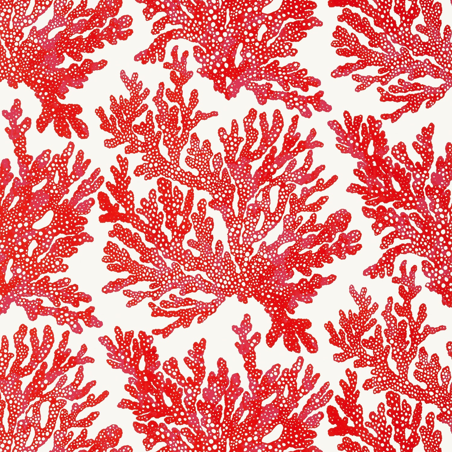 Marine Coral fabric in coral color - pattern number T10120 - by Thibaut in the Tropics collection