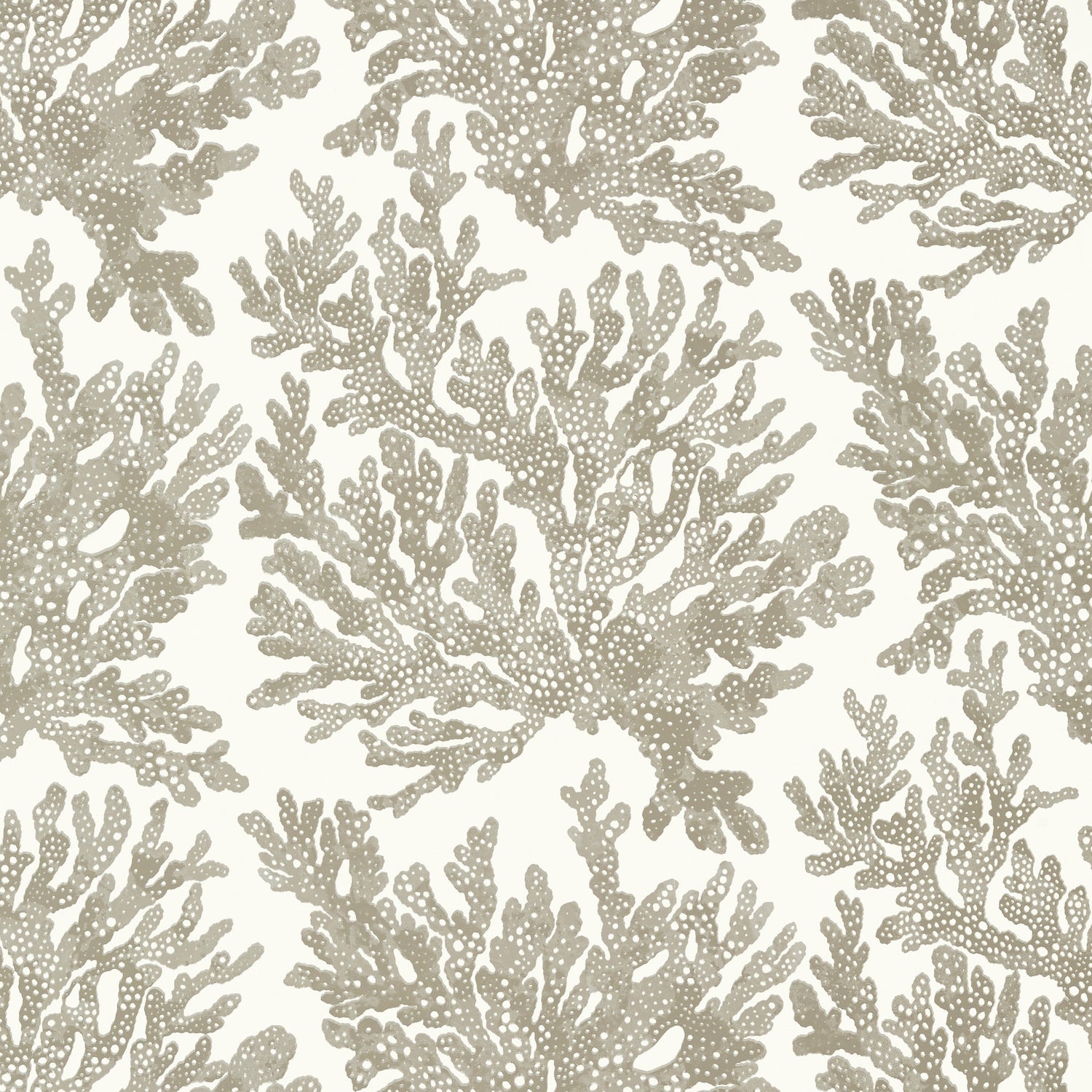 Marine Coral fabric in beige color - pattern number T10140 - by Thibaut in the Tropics collection