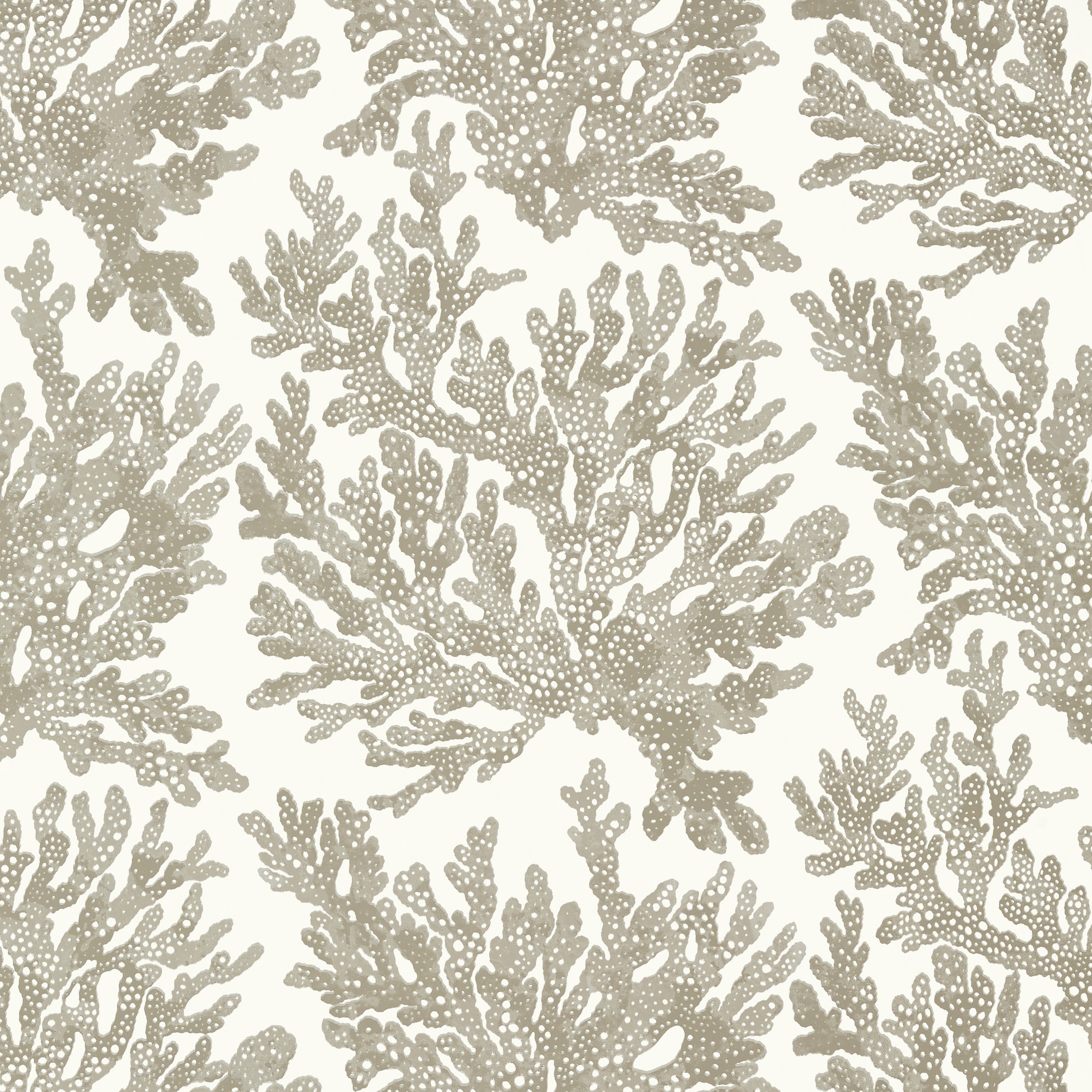 Marine Coral fabric in beige color - pattern number T10140 - by Thibaut in the Tropics collection